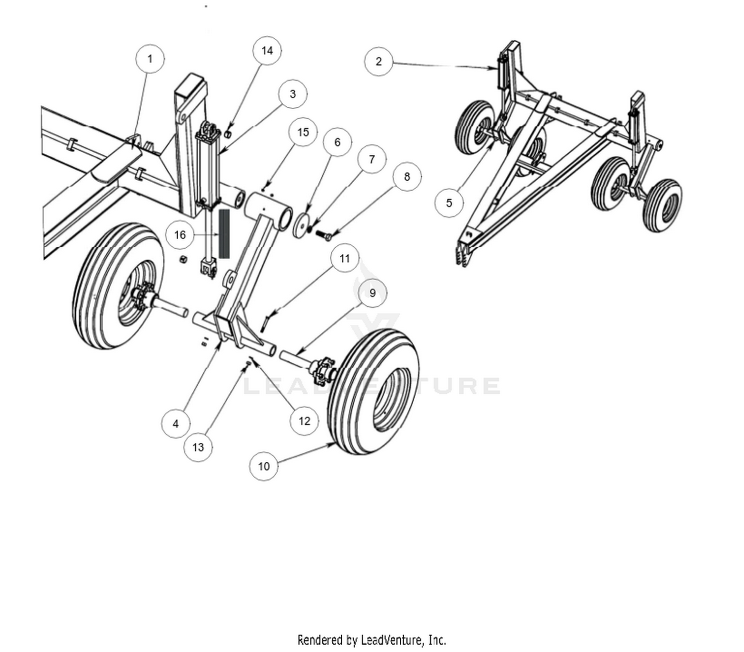 Unverferth Rockshaft & dual wheel assembly Parts Diagrams