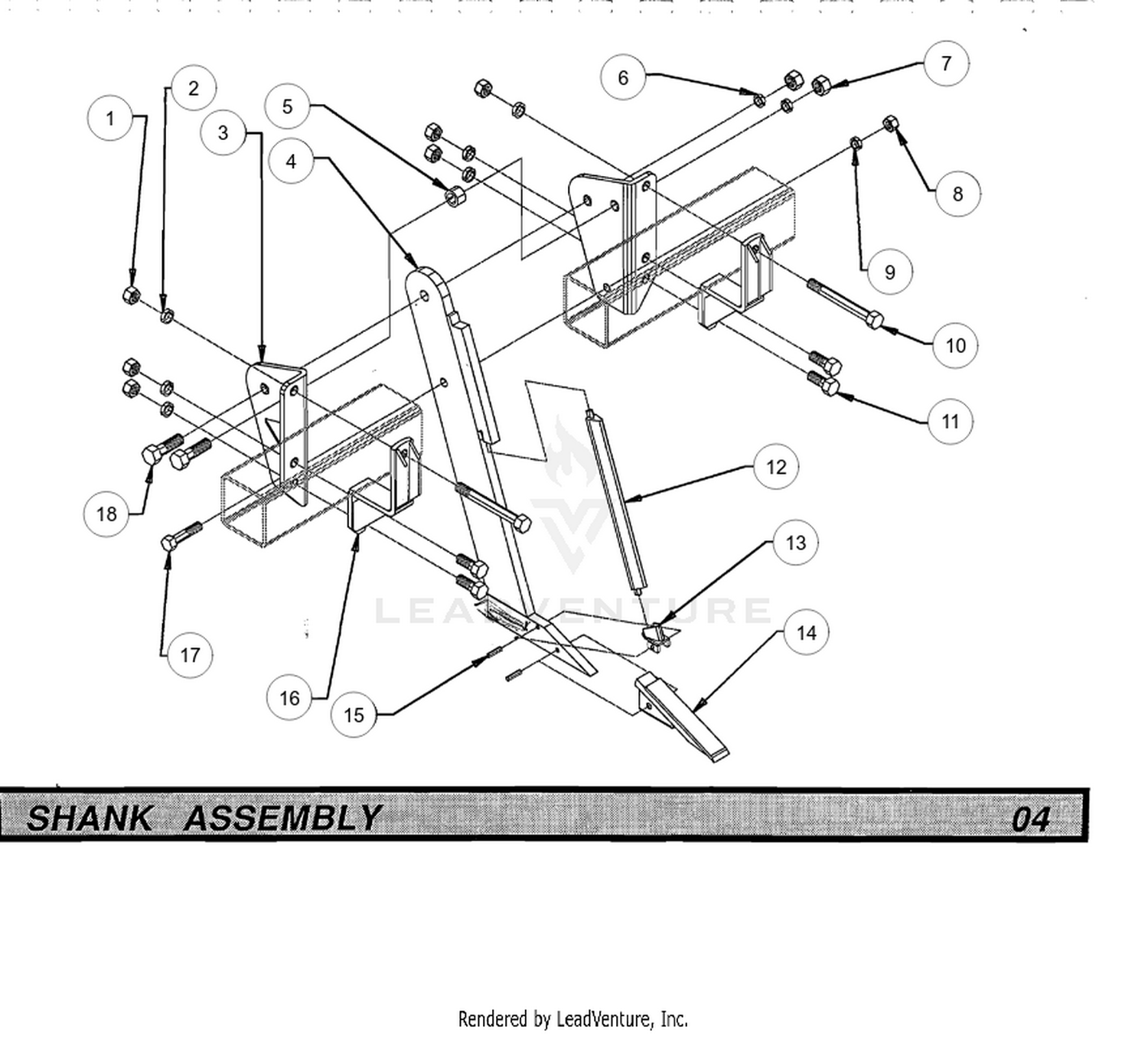 Unverferth Shank & Clamp assembly Parts Diagrams