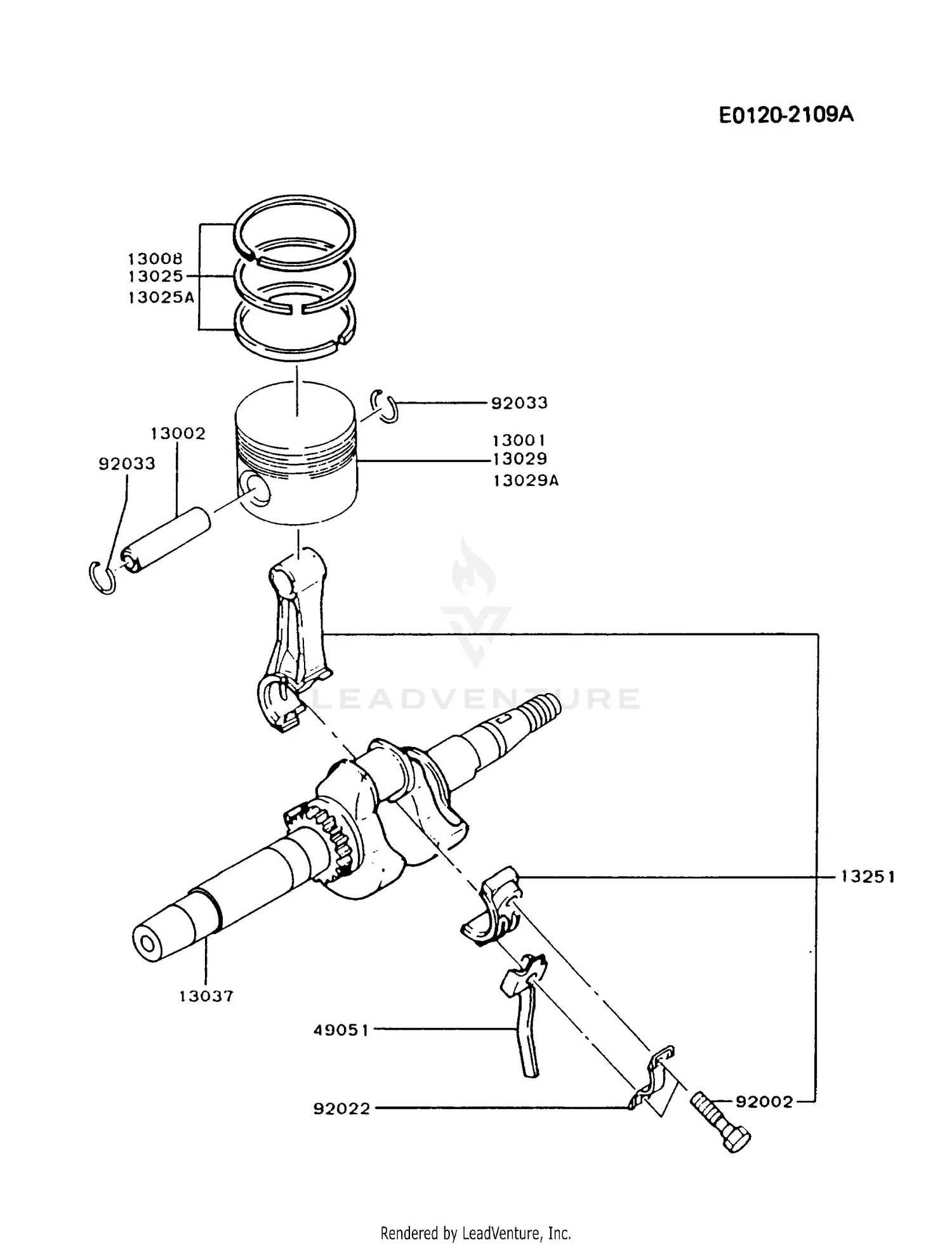 Kawasaki FA130D-BS20 4 Stroke Engine FA130D Parts Diagrams