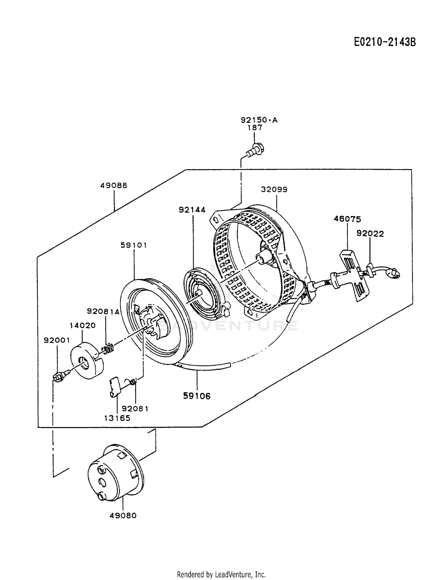 Kawasaki FA130D-BS20 4 Stroke Engine FA130D Parts Diagrams