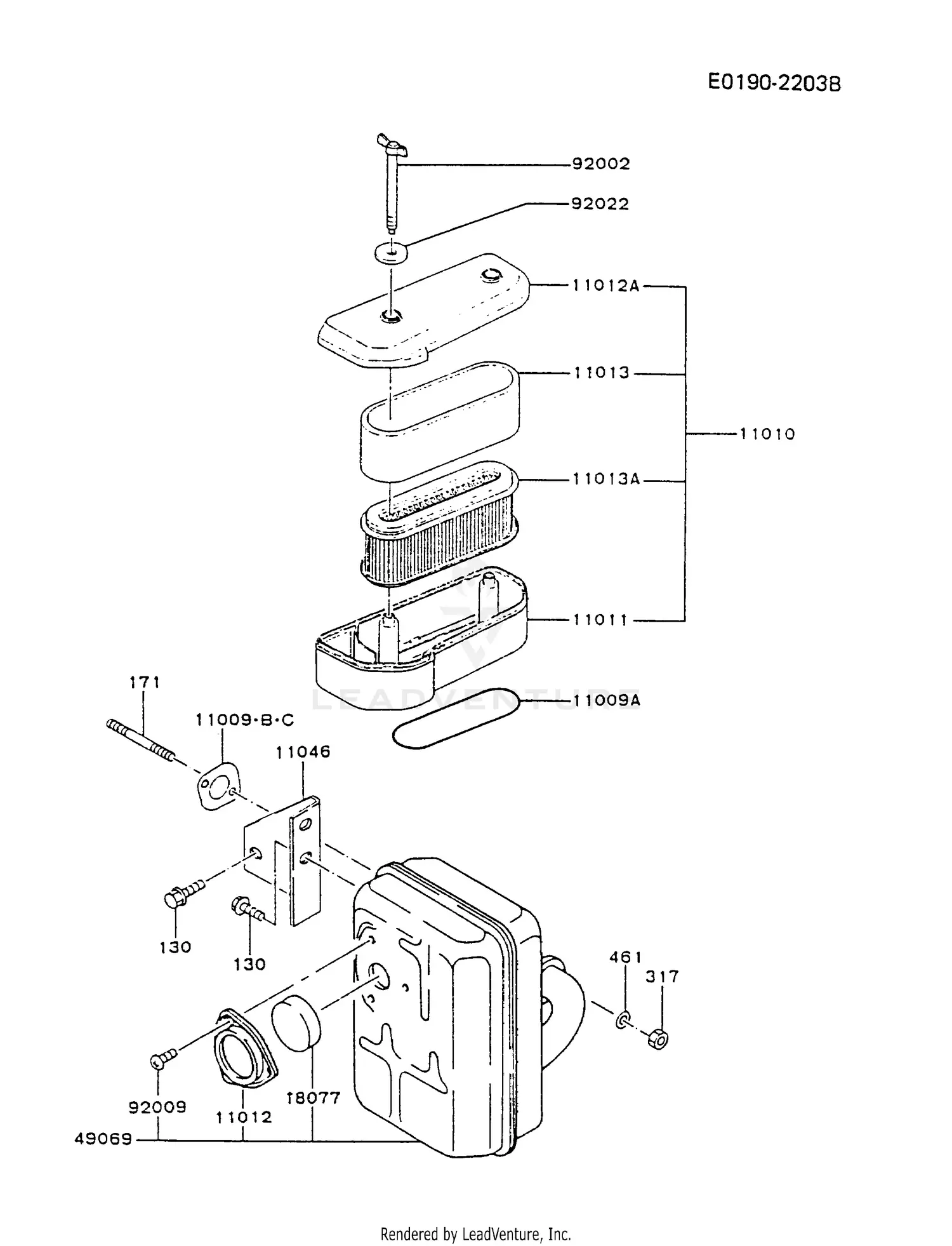 Kawasaki FB460VBS20 4 Stroke Engine FB460V Parts Diagrams