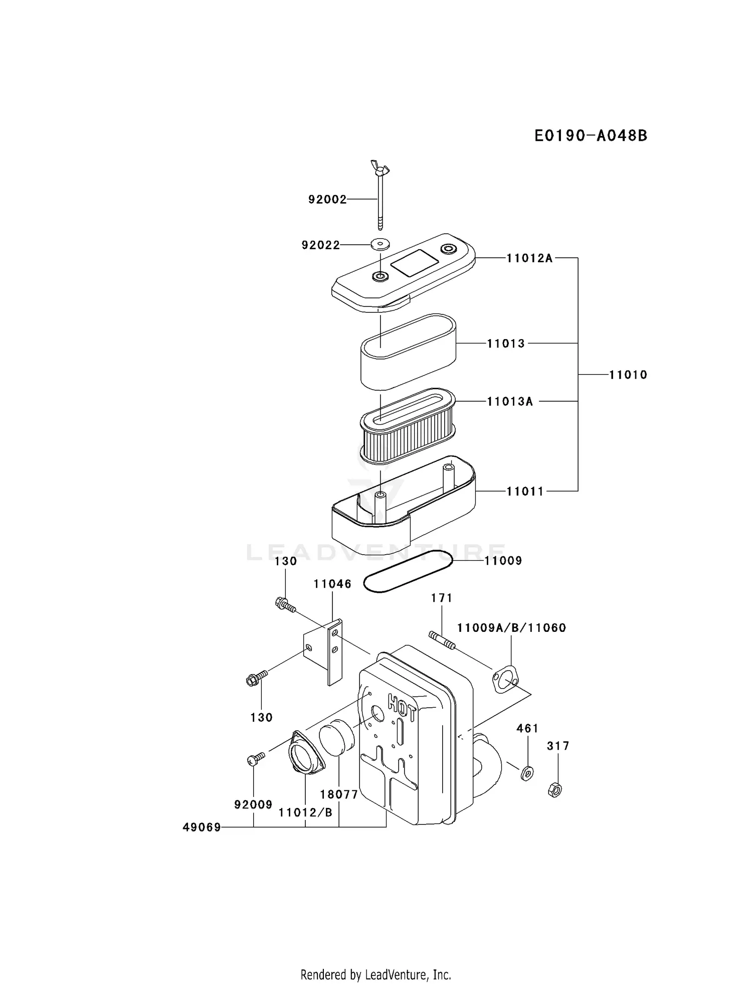 mskページ Kawasaki FB460V-MS14 4 Stroke Engine FB460V Parts Diagrams