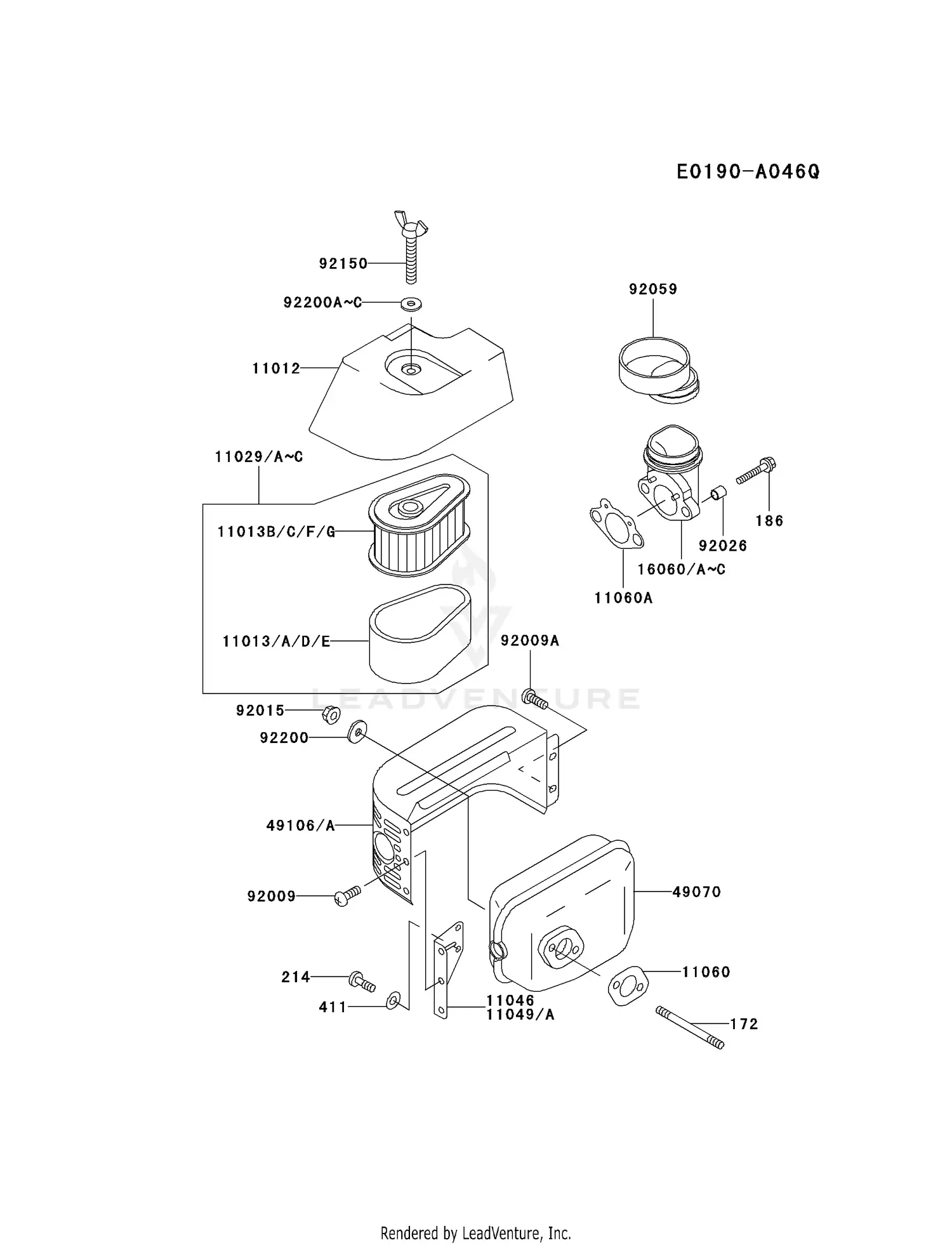 Kawasaki FC150V-ES11 4 Stroke Engine FC150V Parts Diagrams