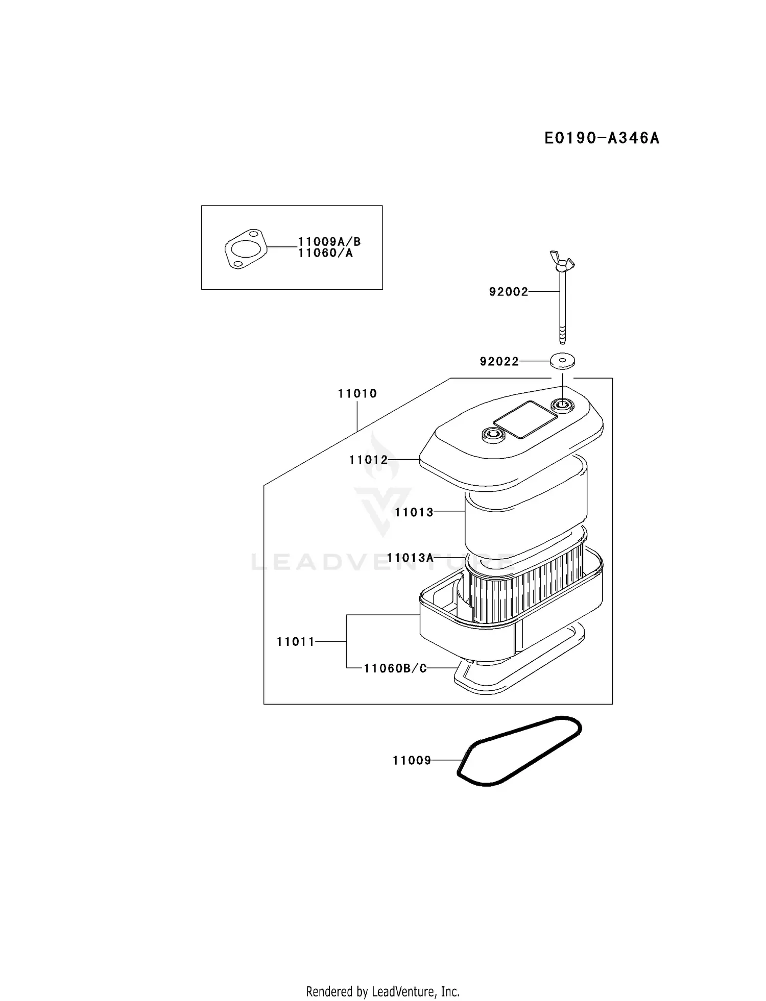 Kawasaki FC420V-ES16 4 Stroke Engine FC420V Parts Diagrams