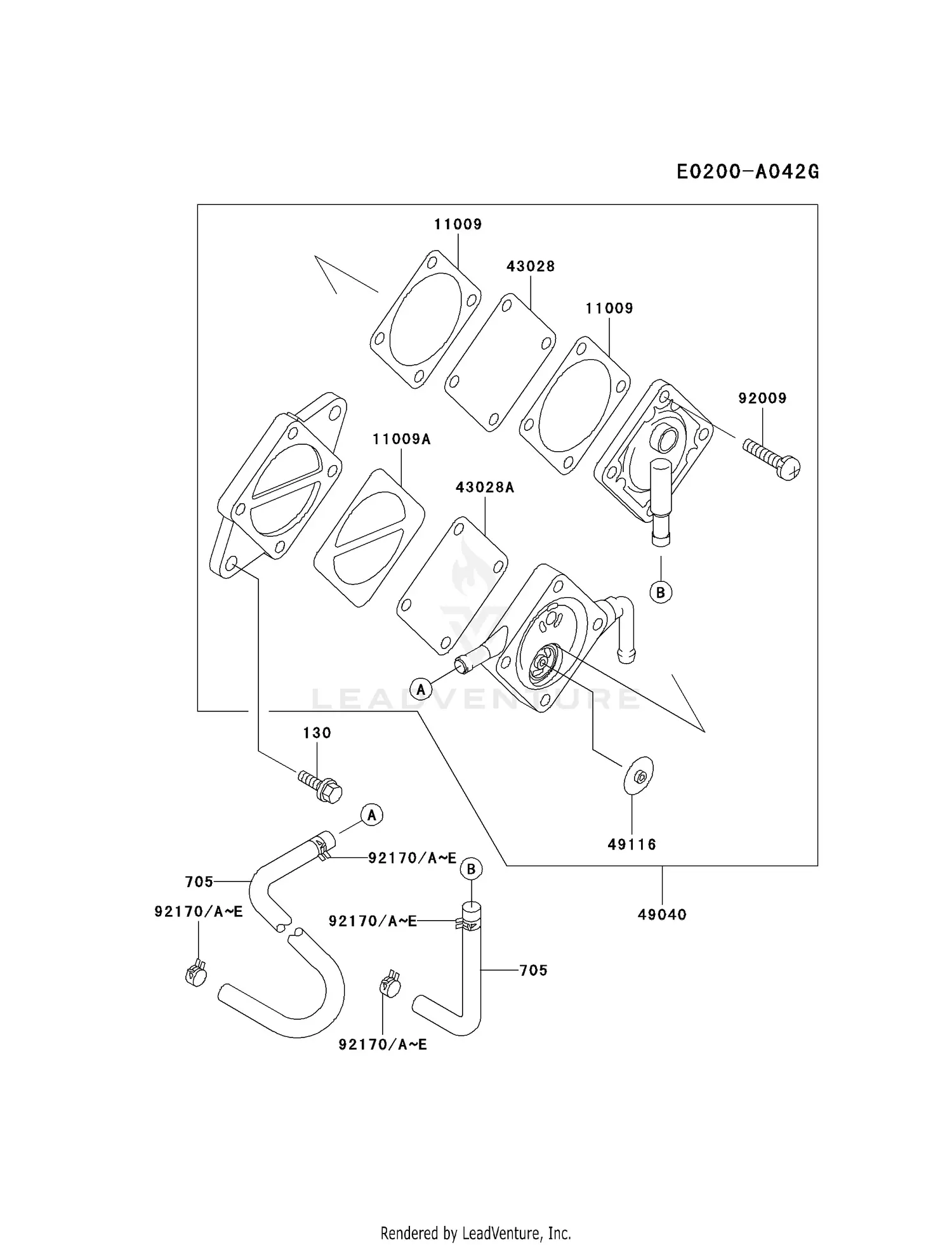 とわページ Kawasaki FC420V-ES16 4 Stroke Engine FC420V Parts Diagrams