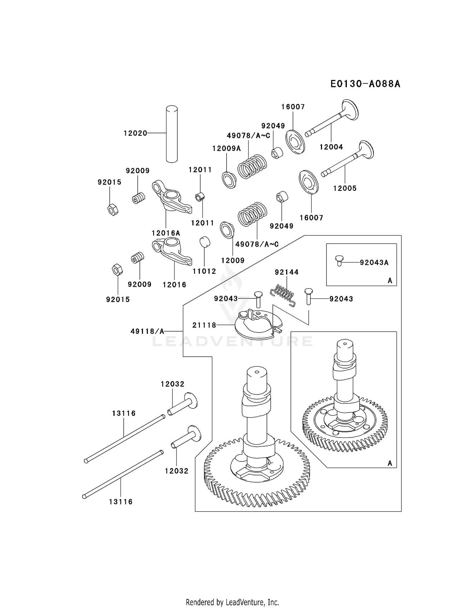 Kawasaki FC420V-ES16 4 Stroke Engine FC420V Parts Diagrams
