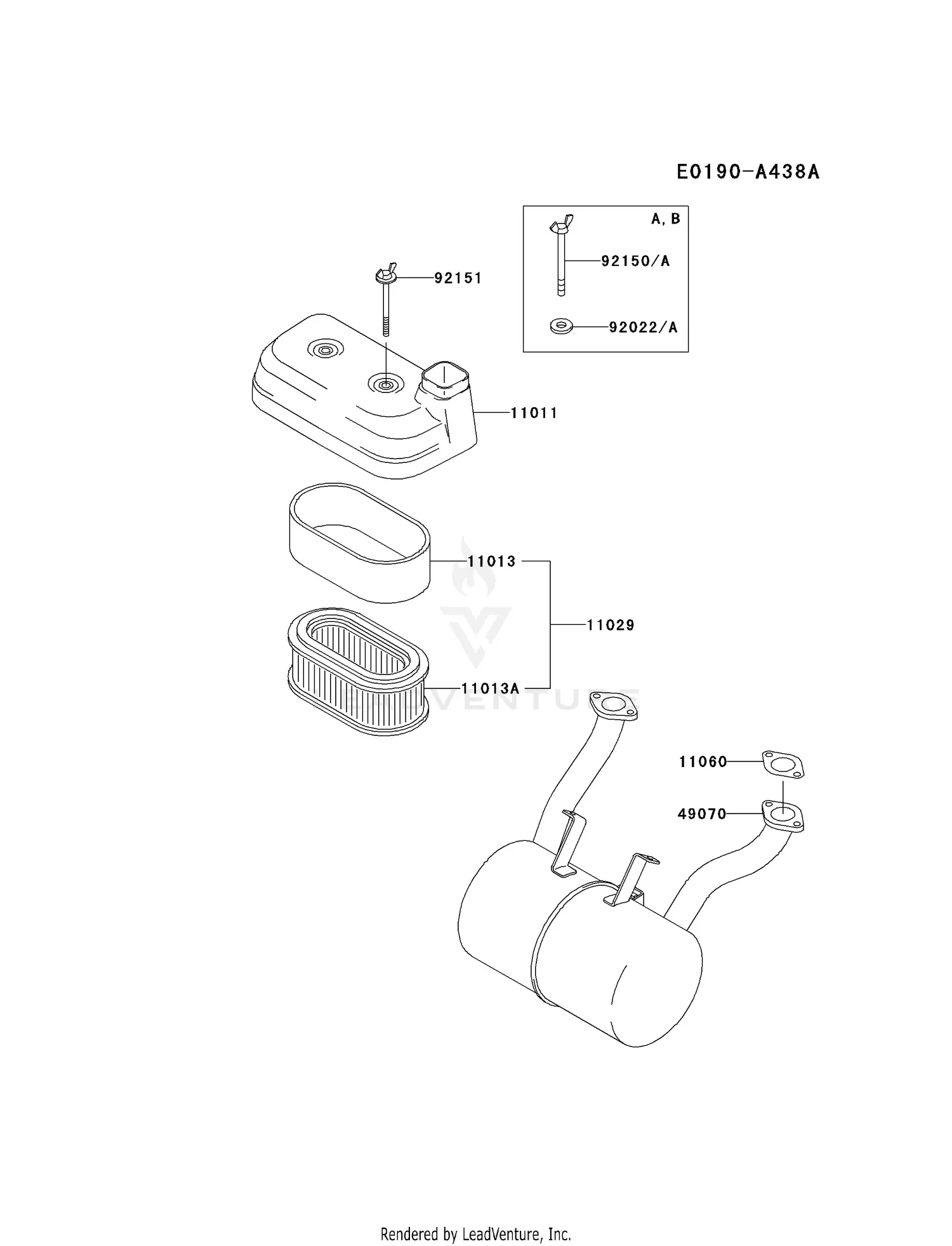 Kawasaki FD501V-BS01 4 Stroke Engine FD501V Parts Diagrams