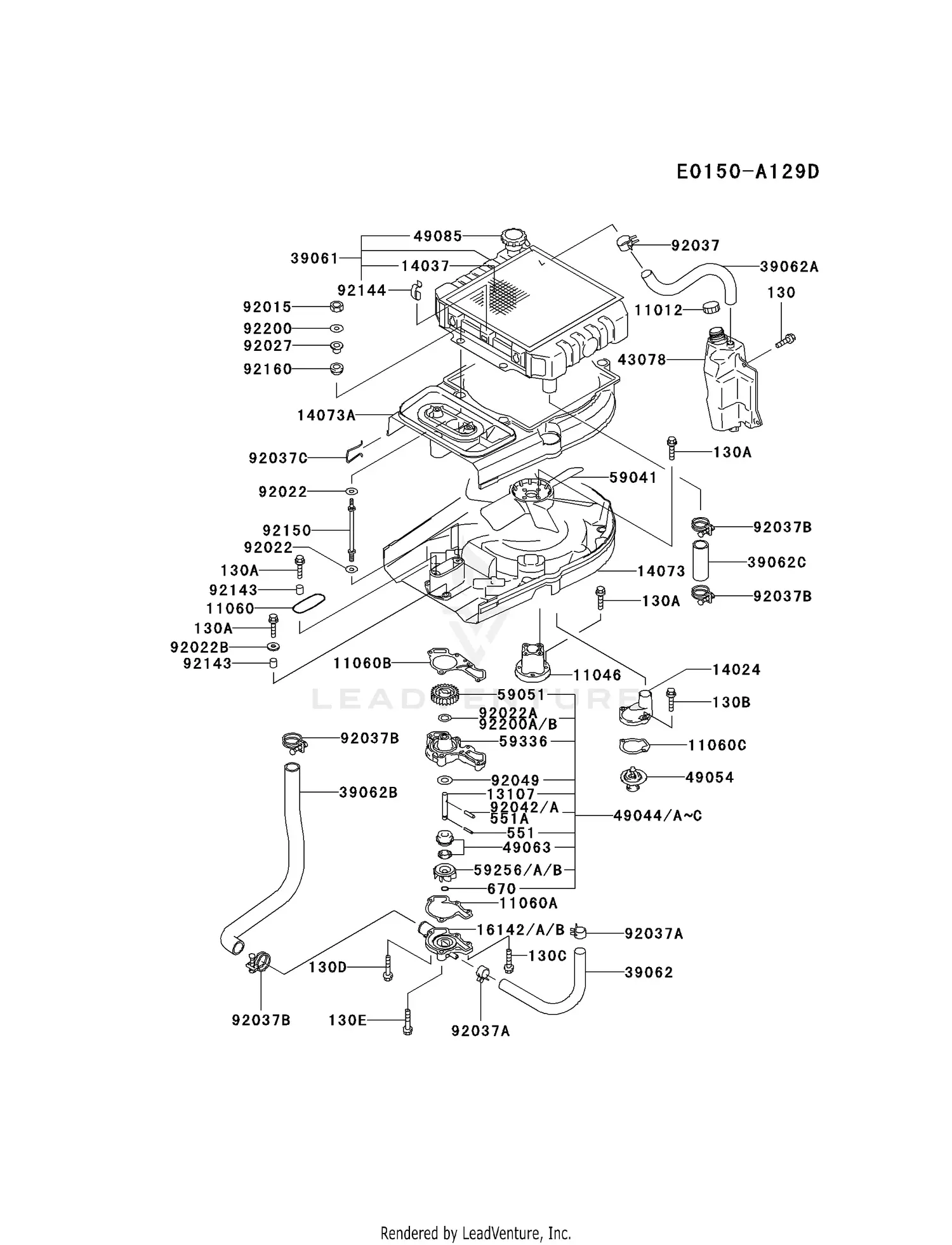 Kawasaki FD501V-BS01 4 Stroke Engine FD501V Parts Diagrams
