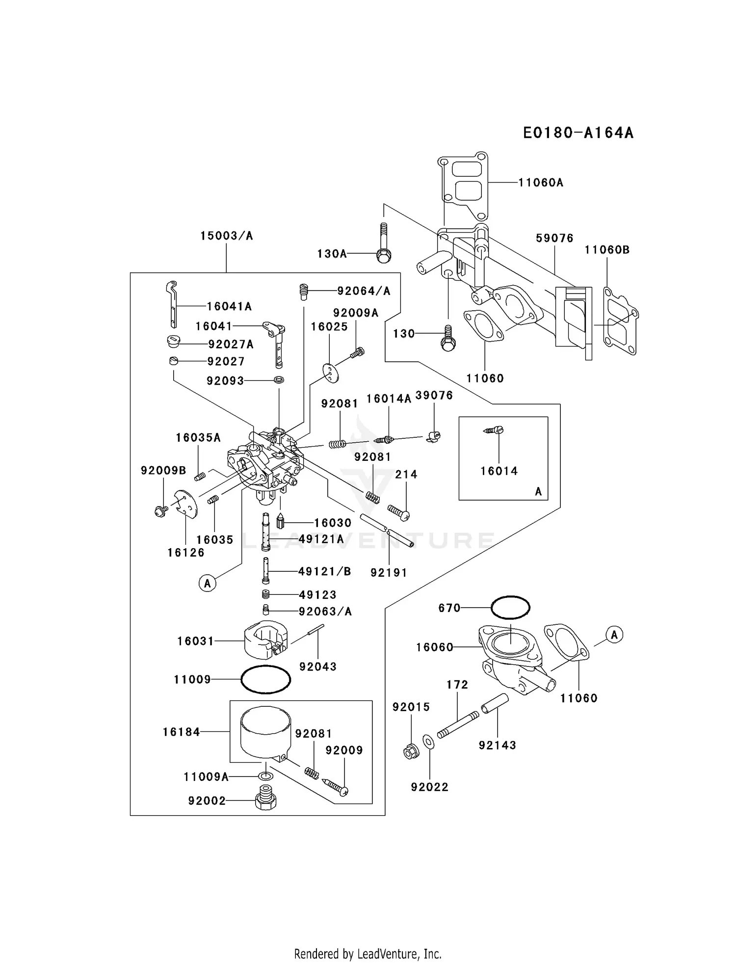 Kawasaki FD590V-AS05 4 Stroke Engine FD590V Parts Diagrams