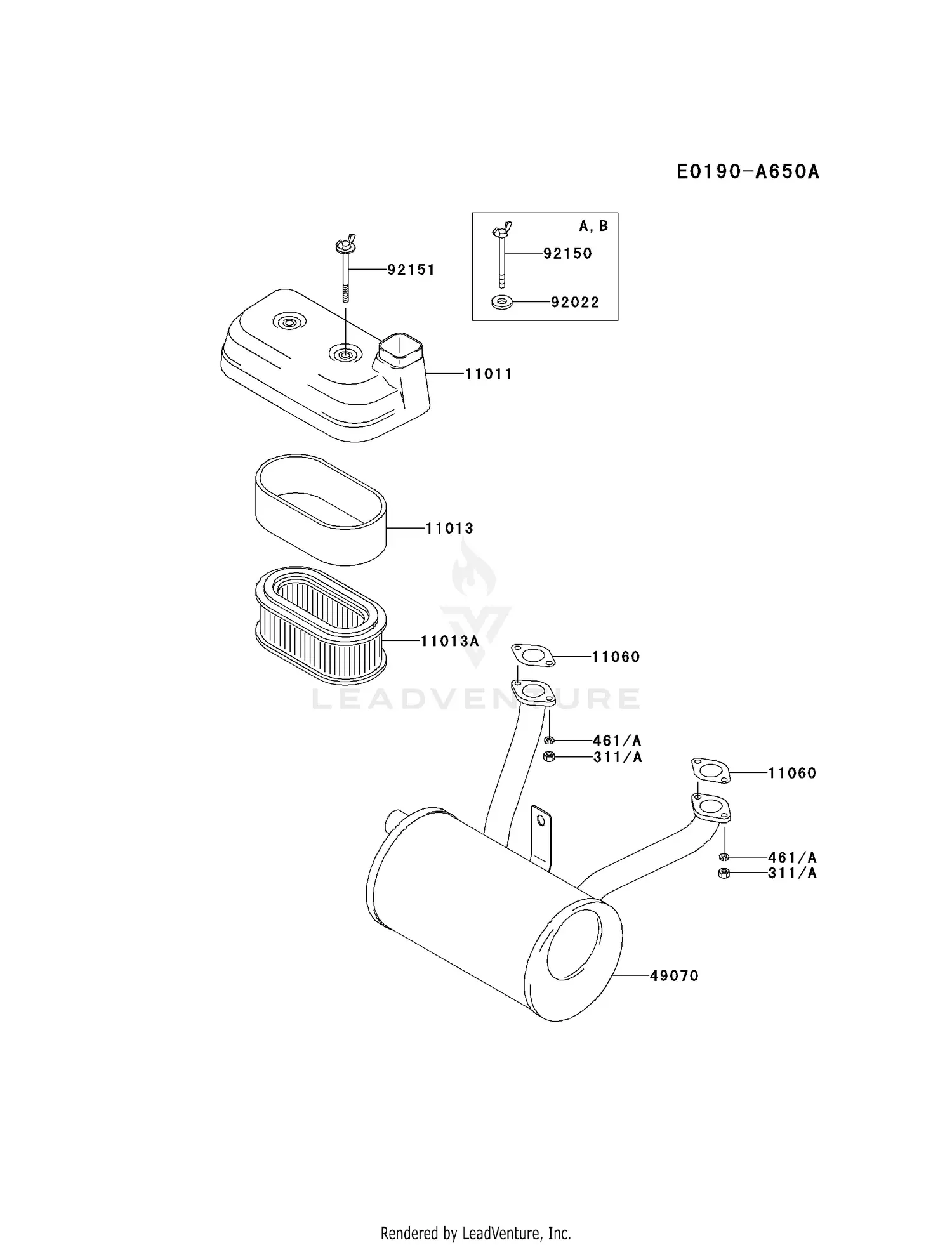chuページ Kawasaki FD590V-BS06 4 Stroke Engine FD590V Parts Diagrams