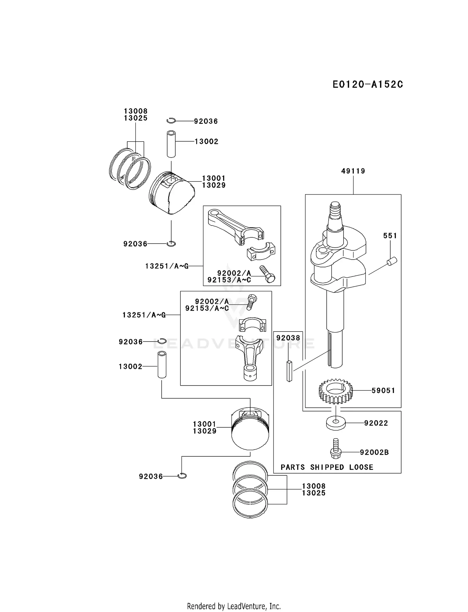 Ukiページ Kawasaki FD590V-DS09 4 Stroke Engine FD590V Parts Diagrams