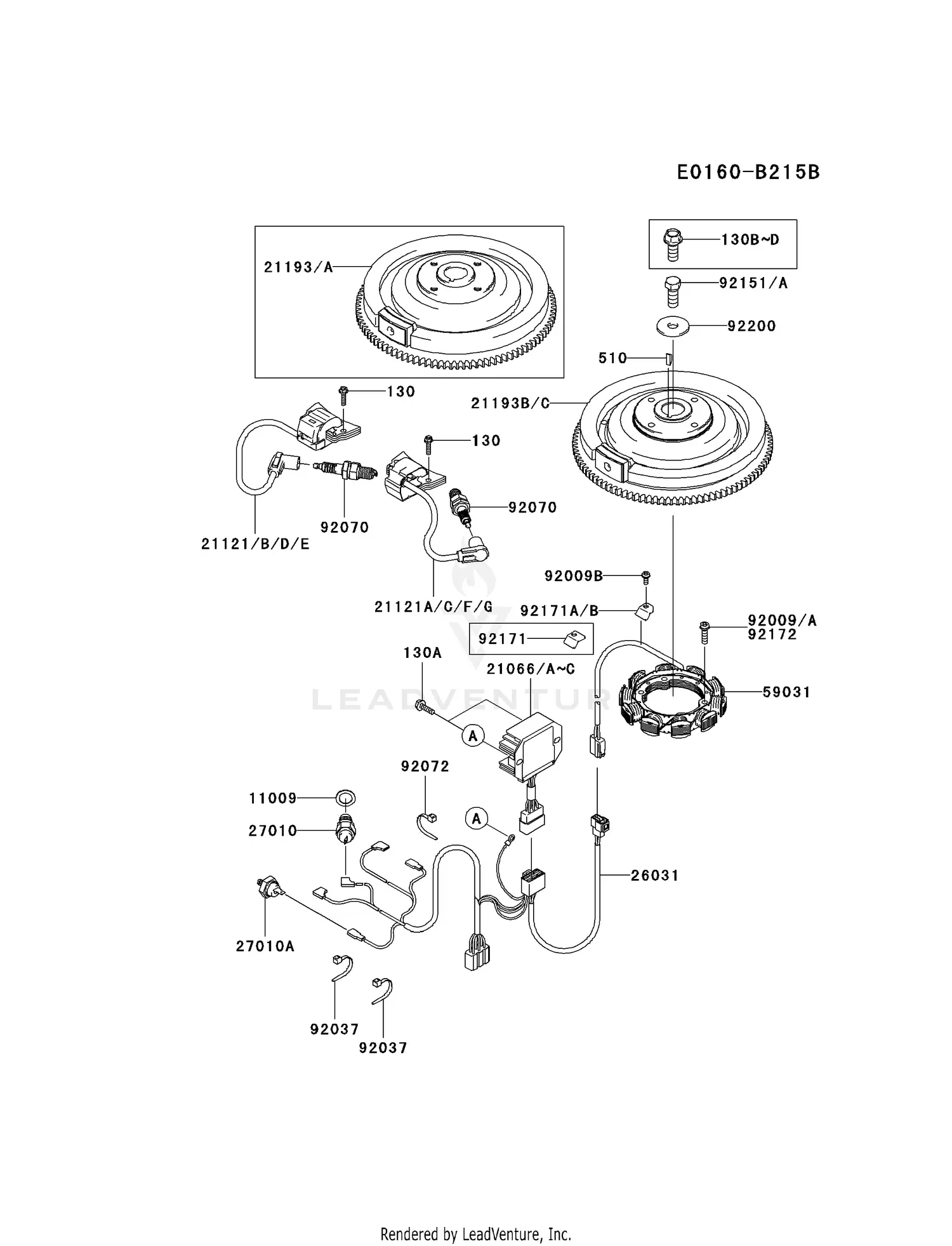 Kawasaki FD731V-BS00 4 Stroke Engine FD731V Parts Diagrams
