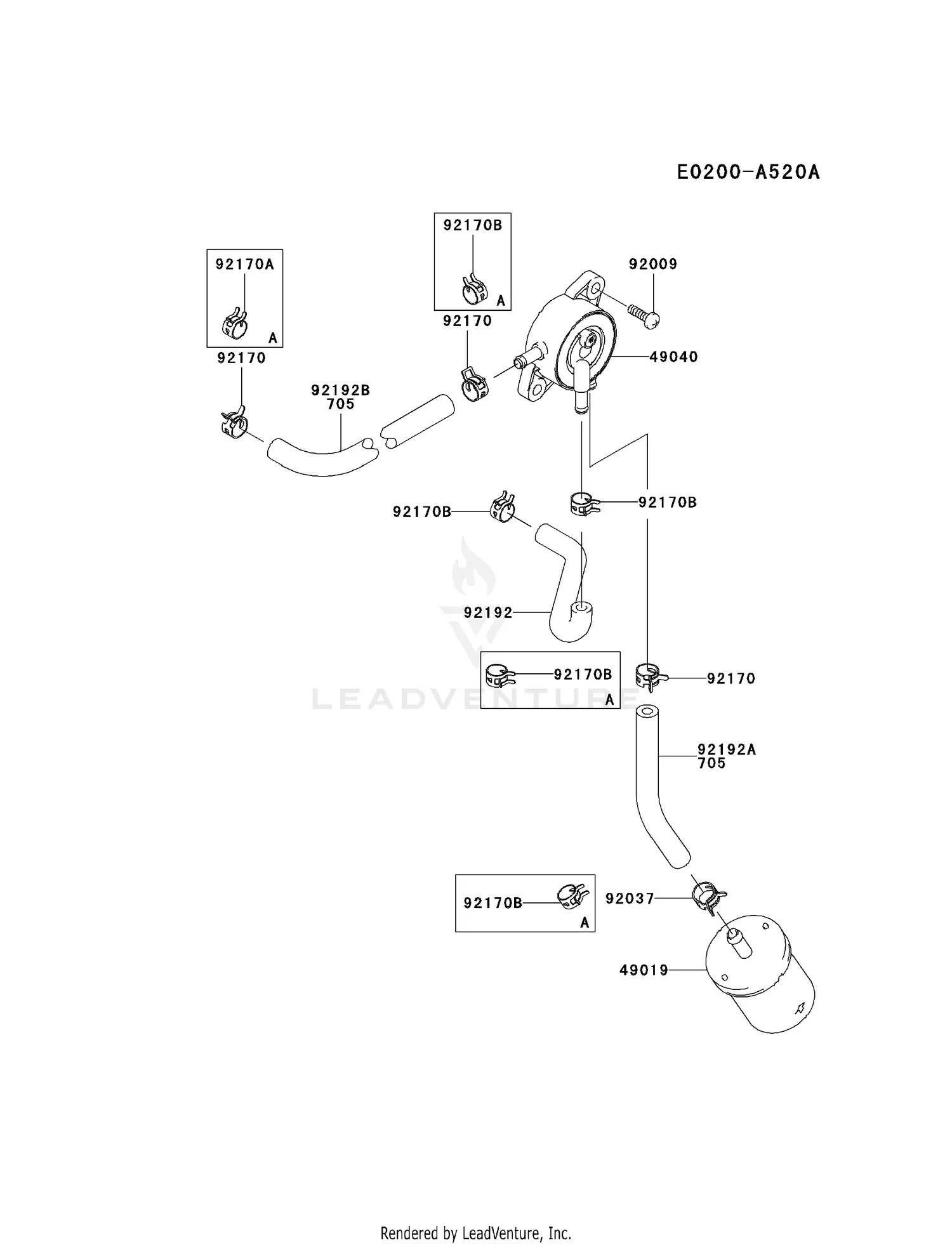 パランページ Kawasaki FD731V-ES01 4 Stroke Engine FD731V Parts Diagrams