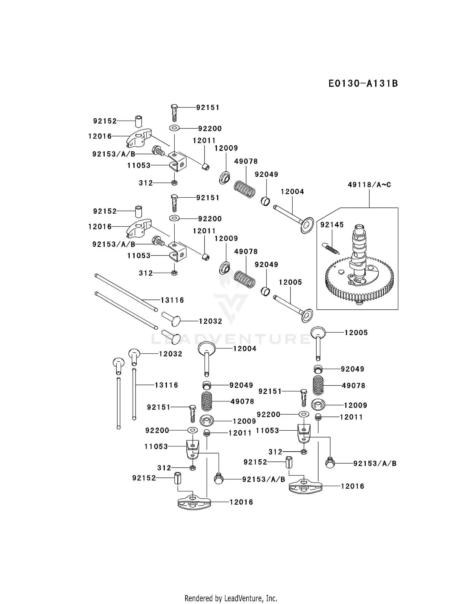 Kawasaki FD731V-BS00 4 Stroke Engine FD731V Parts Diagrams