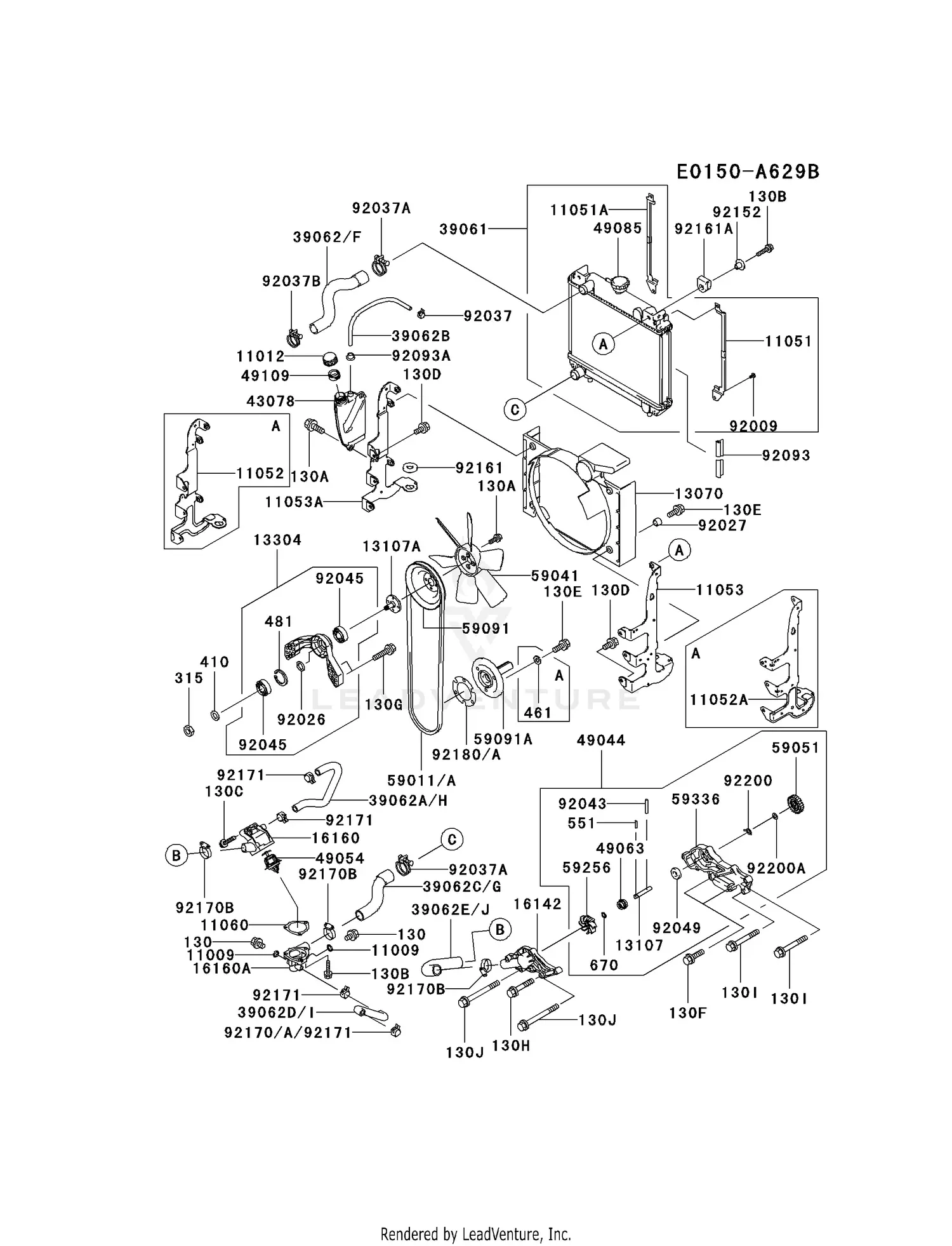Kawasaki FD791D-AS05 4 Stroke Engine FD791D Parts Diagrams