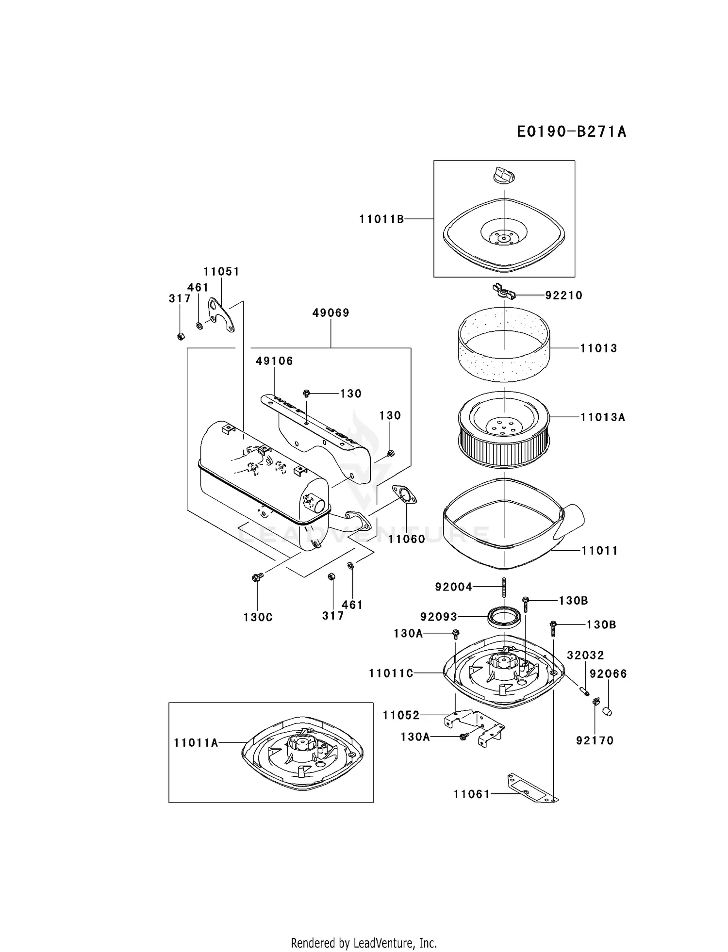 Kawasaki FD791D-DS00 4 Stroke Engine FD791D Parts Diagrams