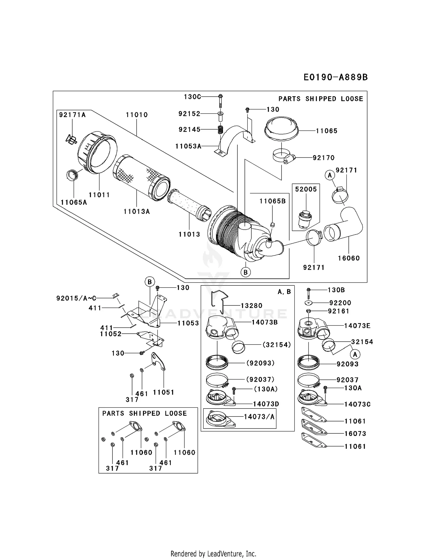 Kawasaki FD791D-ES04 4 Stroke Engine FD791D Parts Diagrams