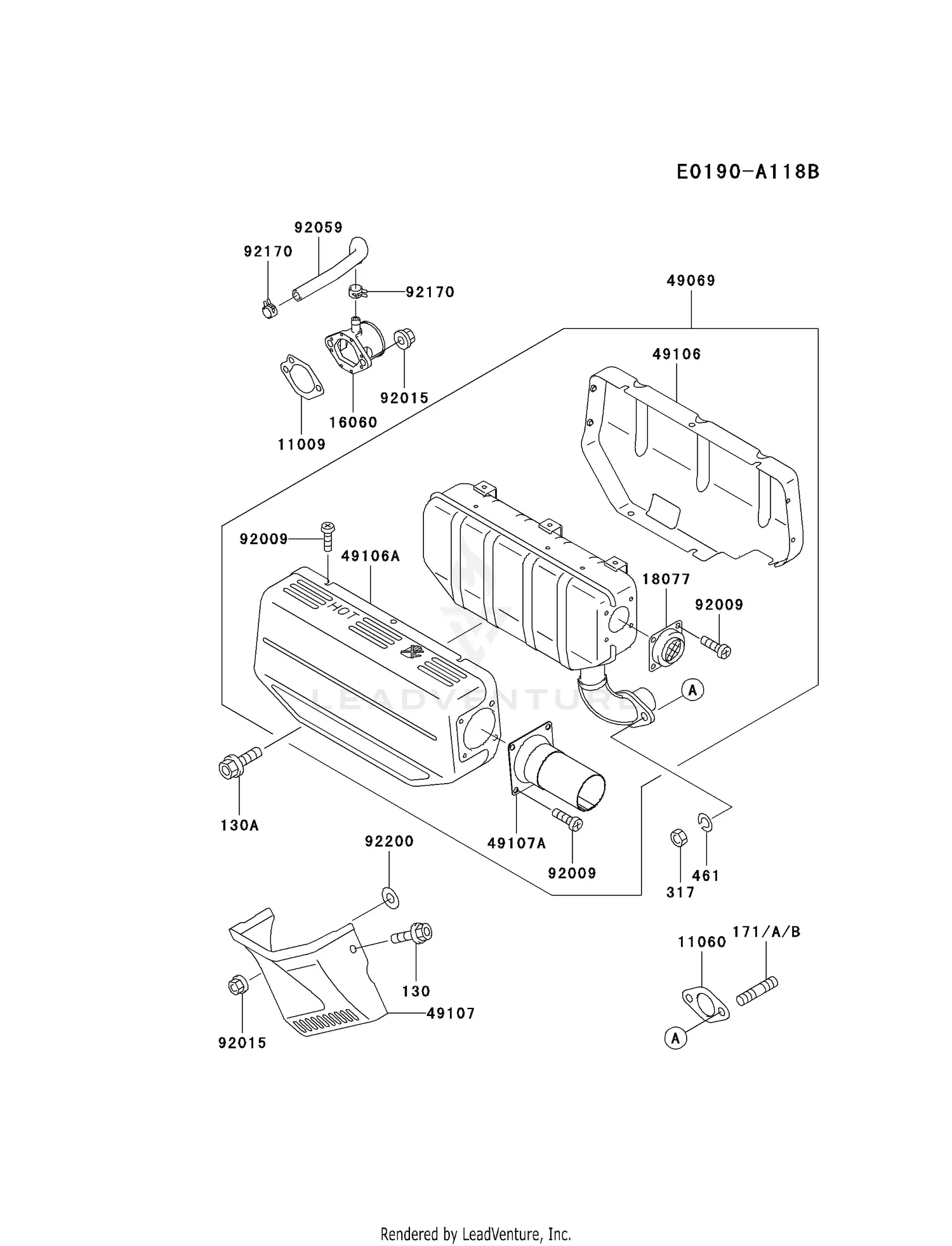Kawasaki FE350D-BS05 4 Stroke Engine FE350D Parts Diagrams