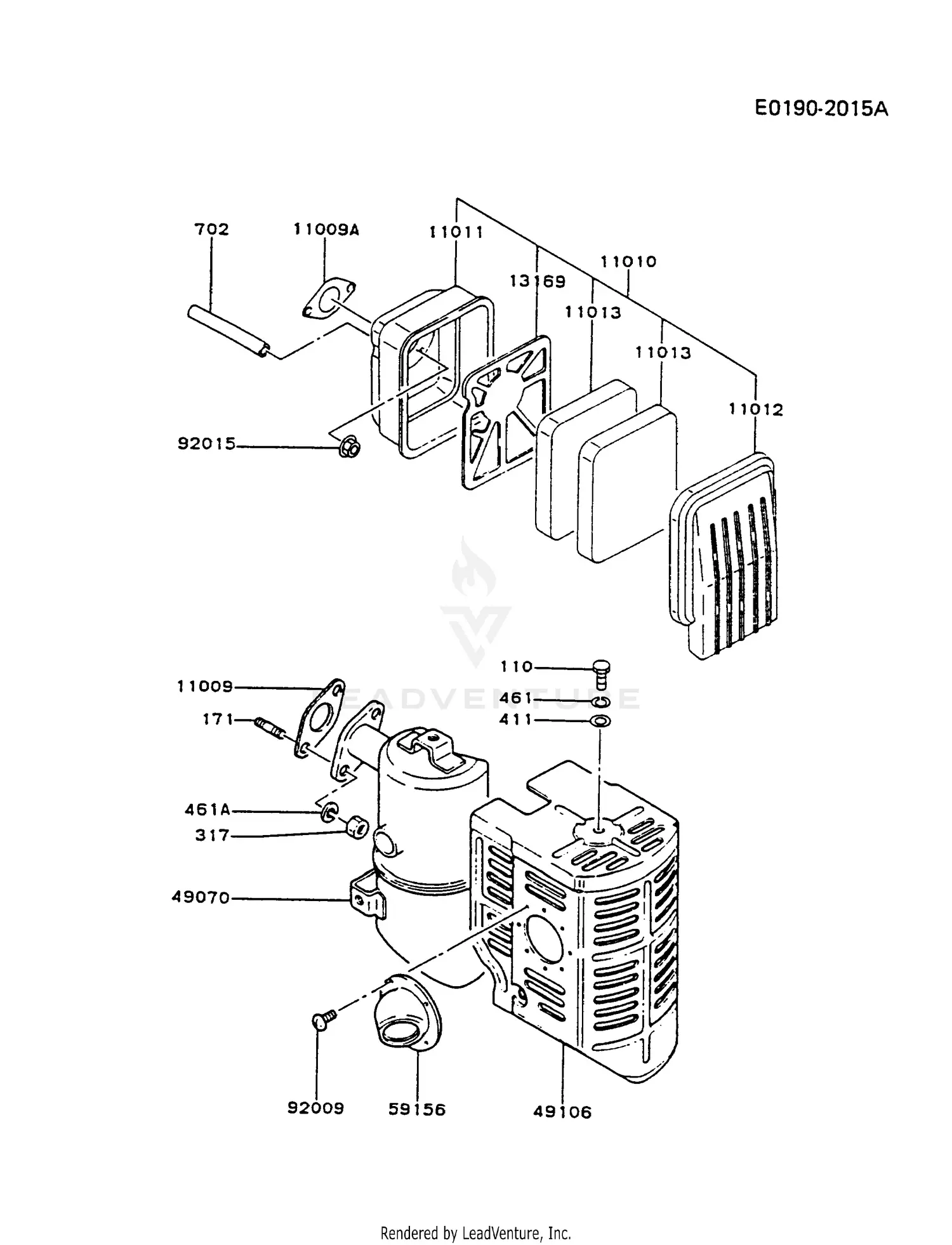 Kawasaki FG200D-CS01 4 Stroke Engine FG200D Parts Diagrams