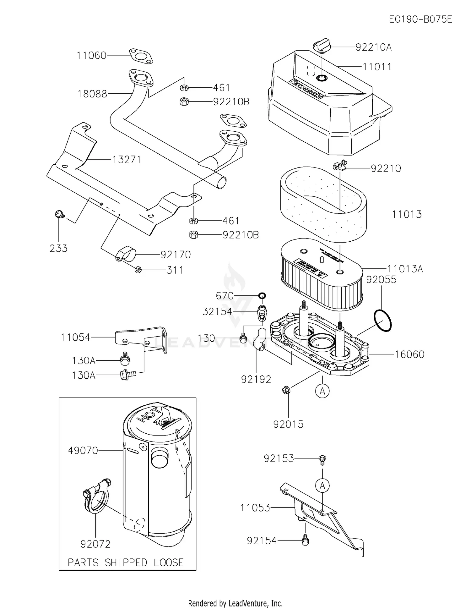Kawasaki FH430V-FS21 4 Stroke Engine FH430V Parts Diagrams