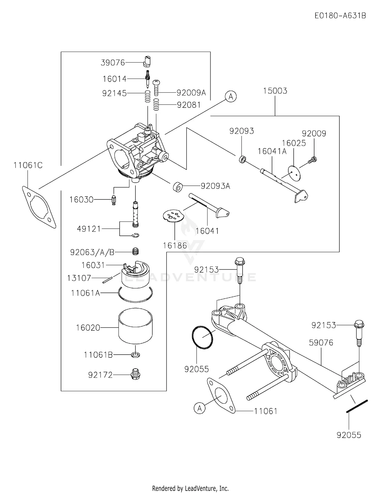 Kawasaki FH430V-FS21 4 Stroke Engine FH430V Parts Diagrams