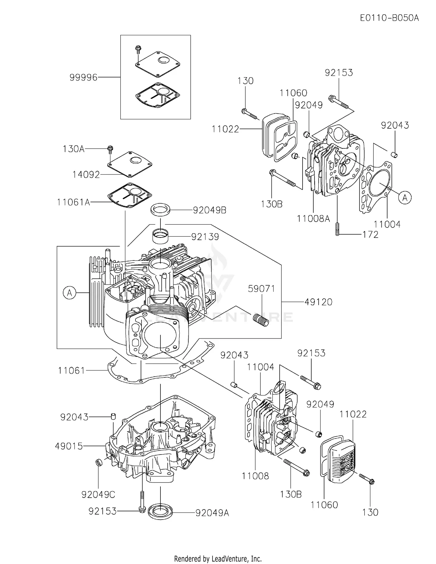 Kawasaki FH430V-FS21 4 Stroke Engine FH430V Parts Diagrams