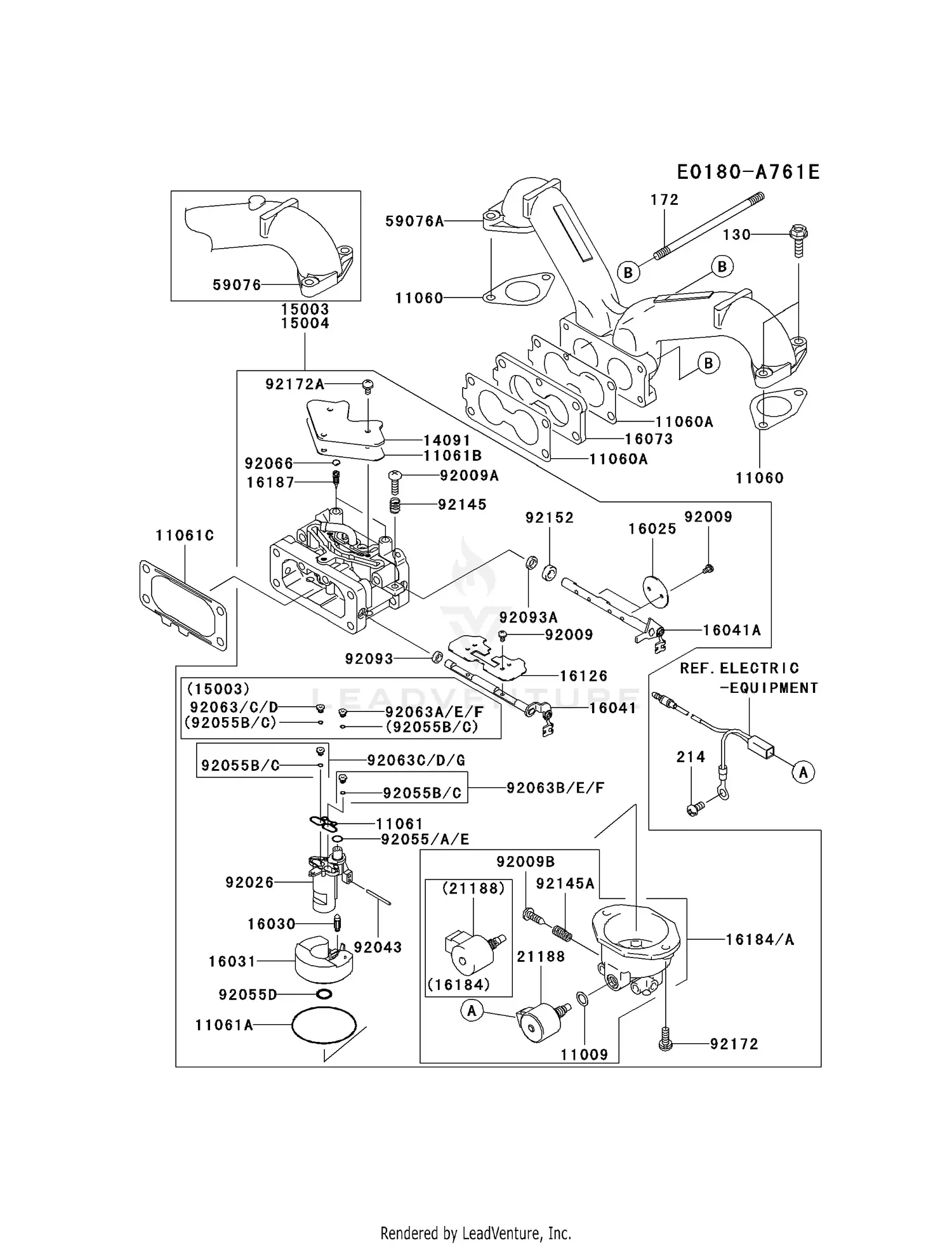 Kawasaki FH641V-DS27 4 Stroke Engine FH641V Parts Diagrams