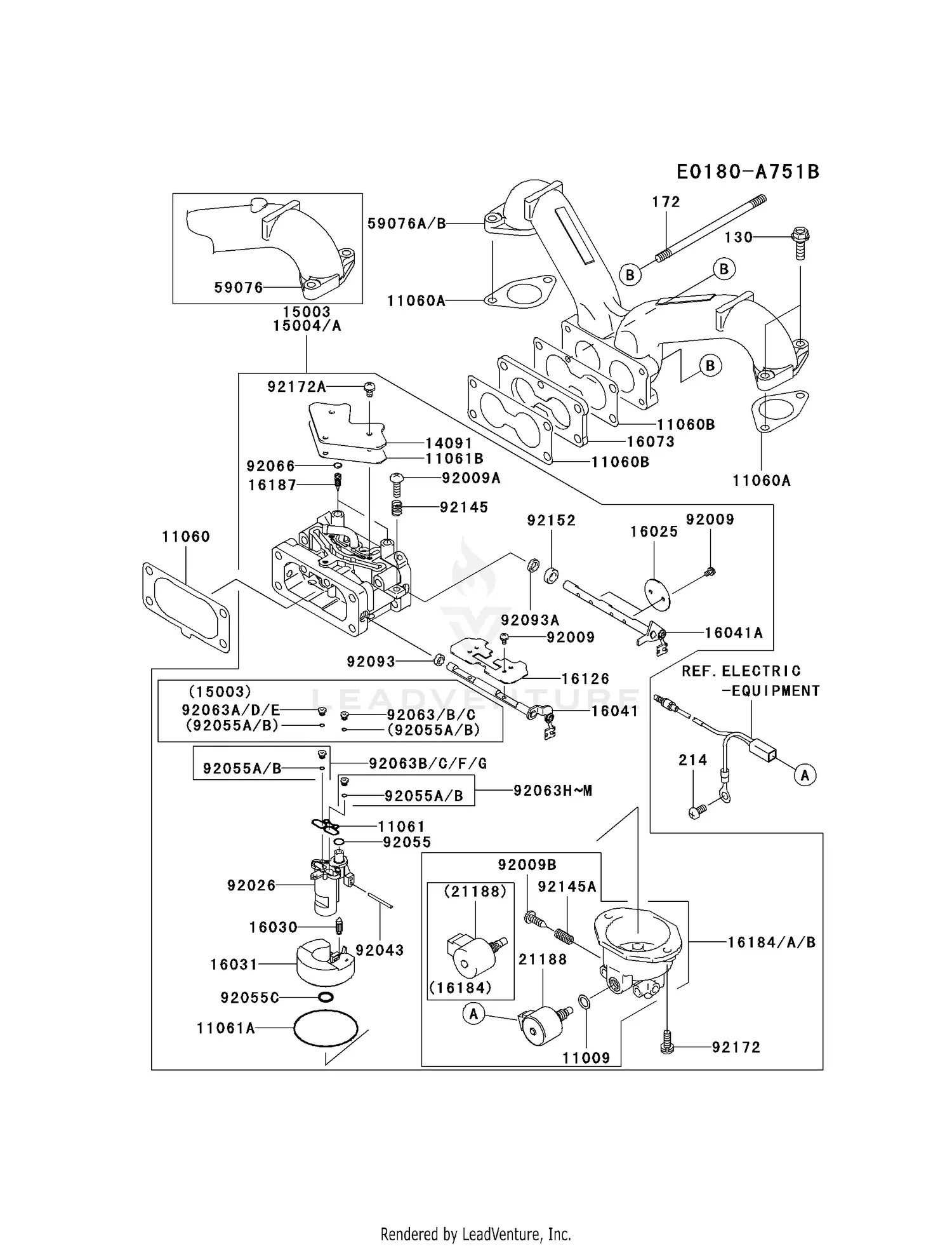 Kawasaki FH721V-AW04 4 Stroke Engine FH721V Parts Diagrams