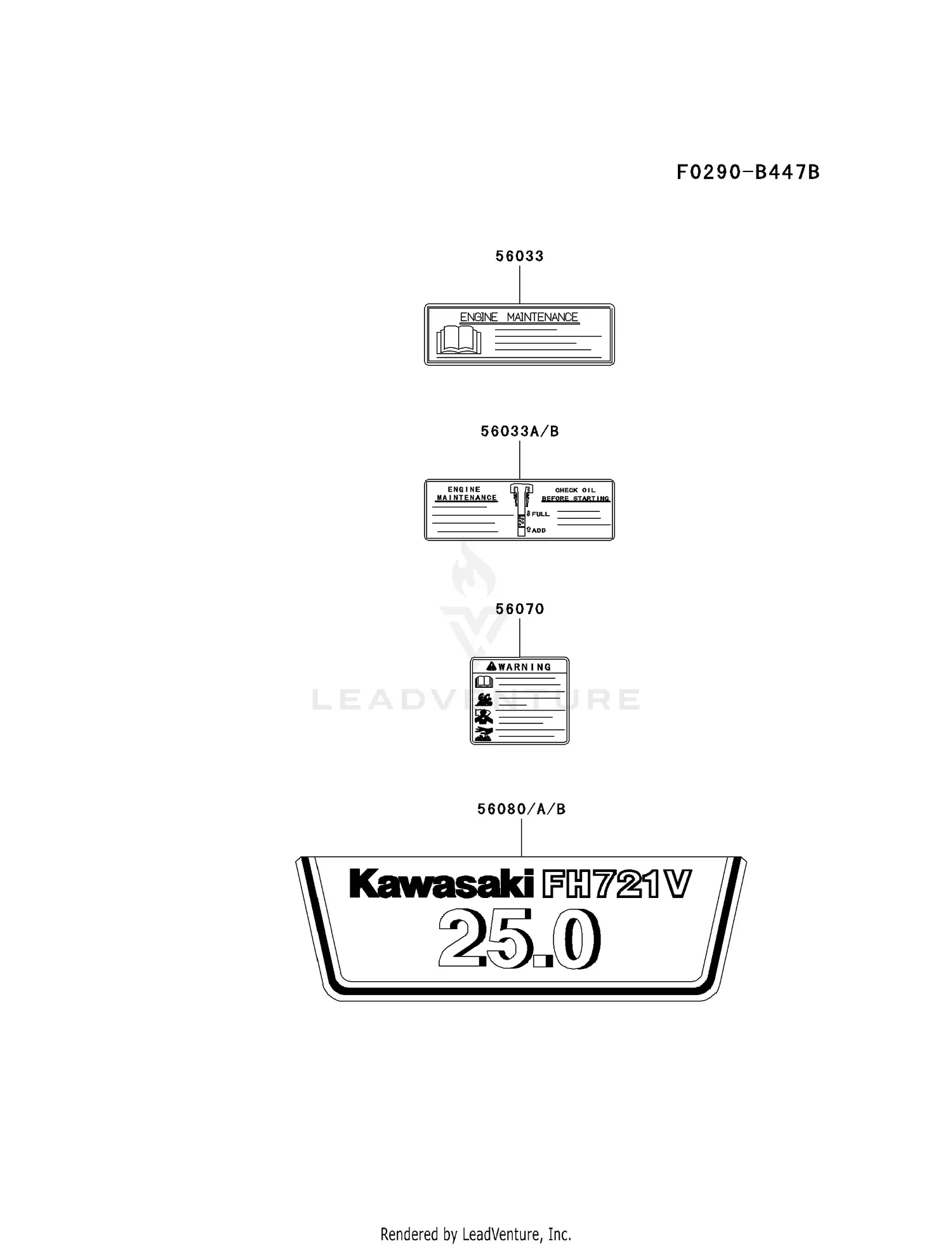 Kawasaki FH721V-ES16 4 Stroke Engine FH721V Parts Diagrams