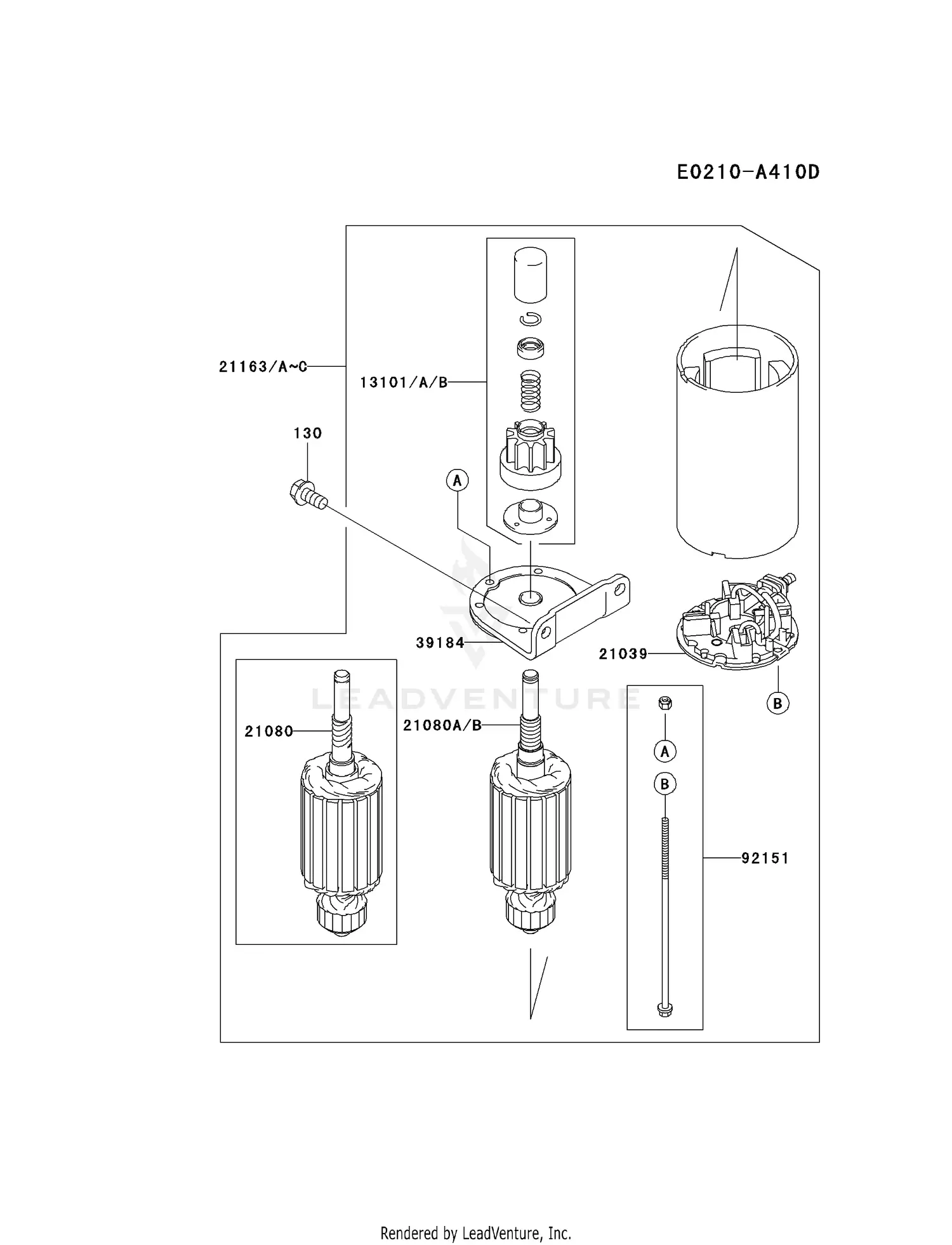 Kawasaki FH721V-ES16 4 Stroke Engine FH721V Parts Diagrams