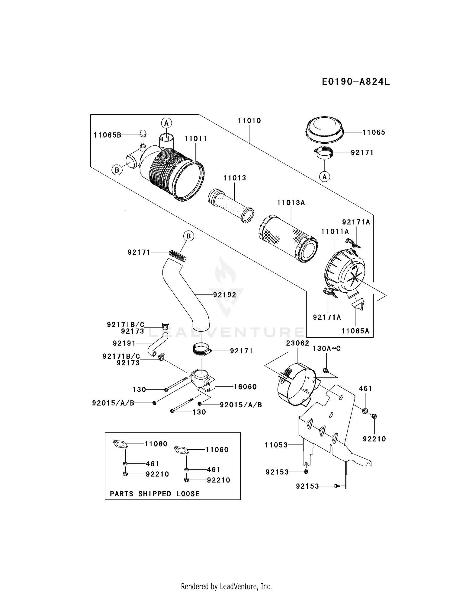 Kawasaki FH721V-ES27 4 Stroke Engine FH721V Parts Diagrams