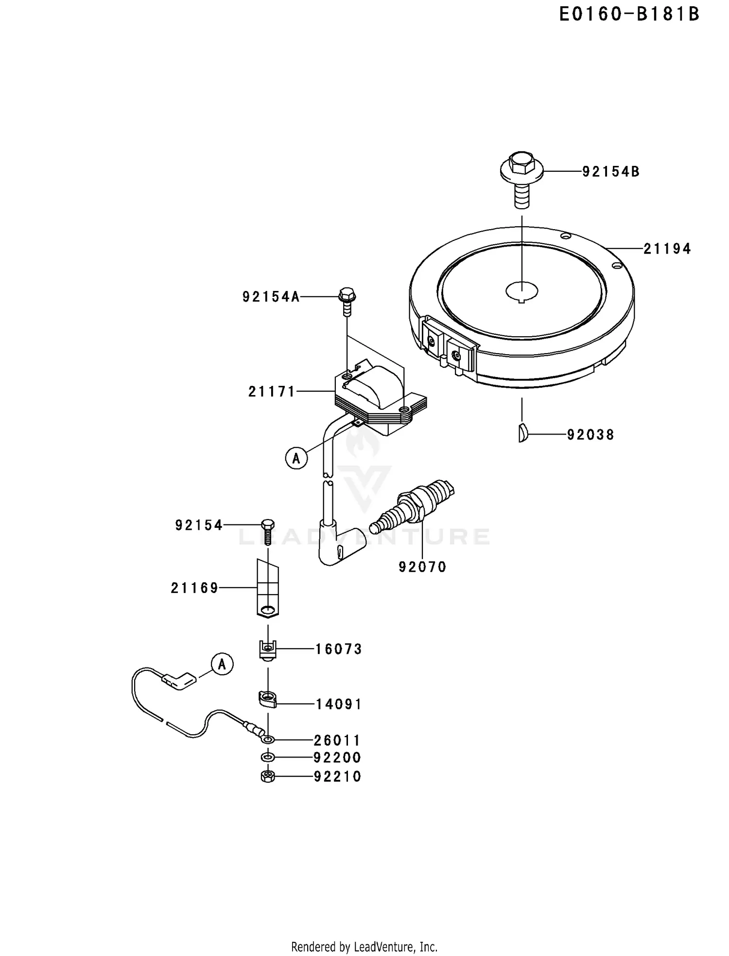 Kawasaki FJ180V-AM25 4 Stroke Engine FJ180V Parts Diagrams