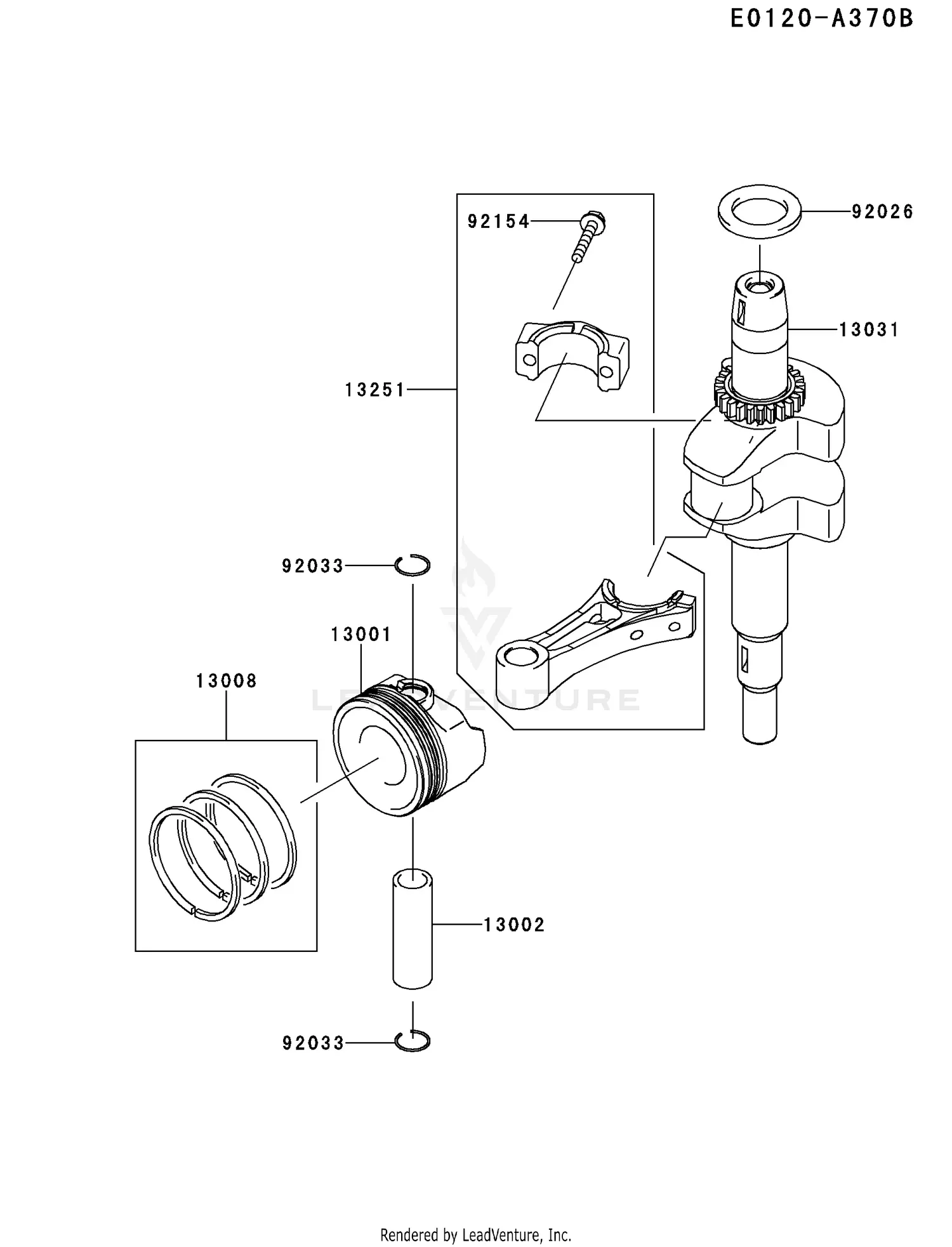 Kawasaki FJ180V-BM07 4 Stroke Engine FJ180V Parts Diagrams