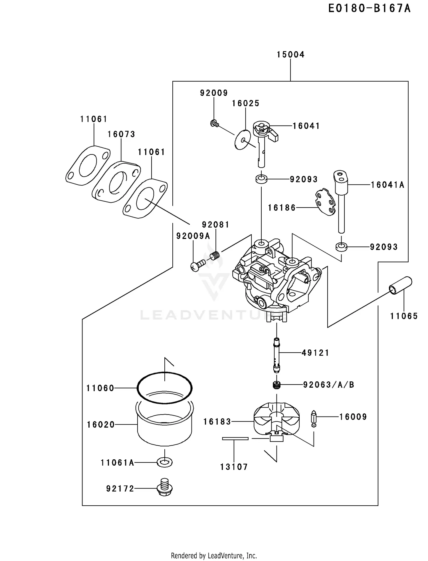 その他 VUE180JW Kawasaki FJ180V-BM21 4 Stroke Engine FJ180V Parts Diagrams