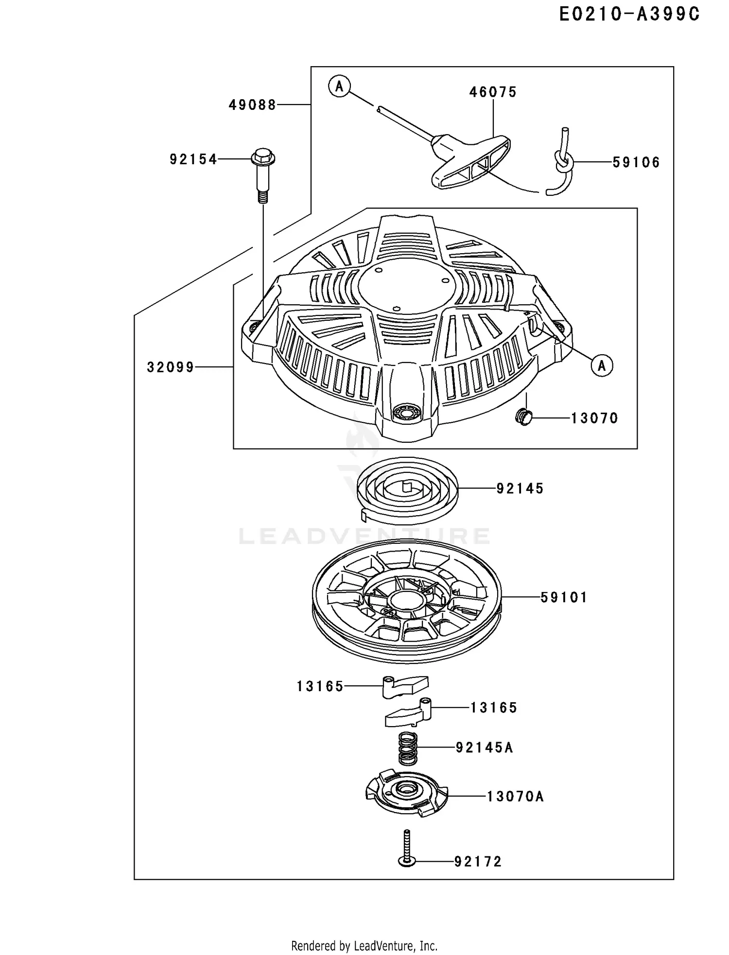 Kawasaki FJ180V-BM21 4 Stroke Engine FJ180V Parts Diagrams
