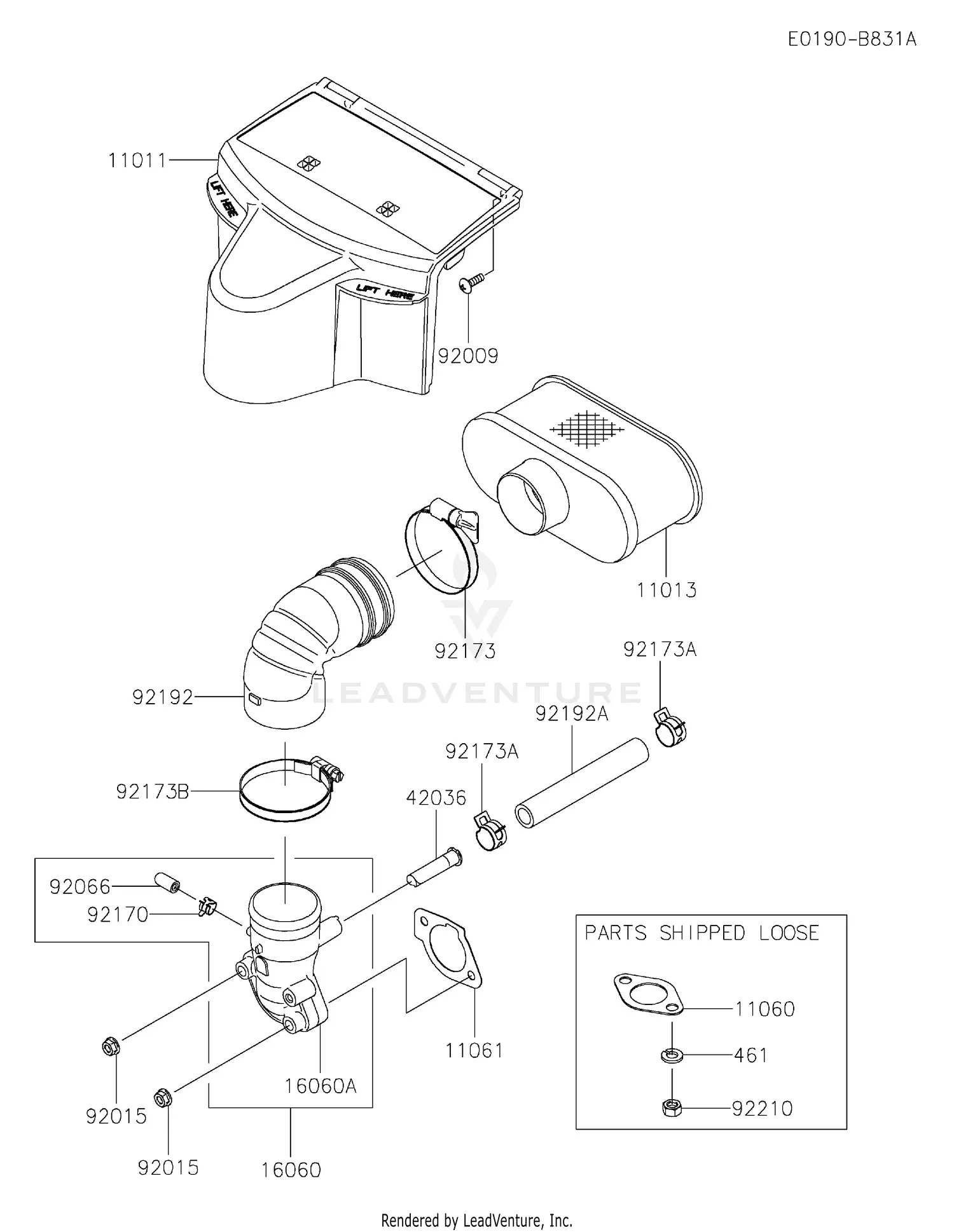 Kawasaki FR651V-HS16 4Stroke Engine FR651V Parts Diagrams