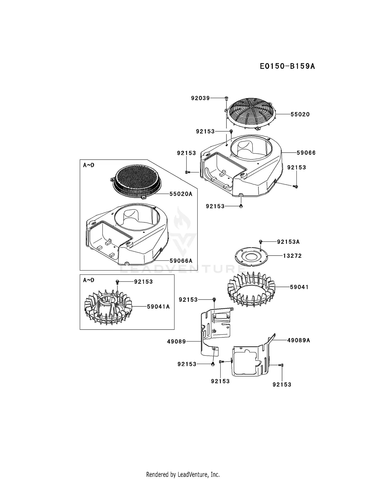 Kawasaki FS481V-ES10 4 Stroke Engine FS481V Parts Diagrams