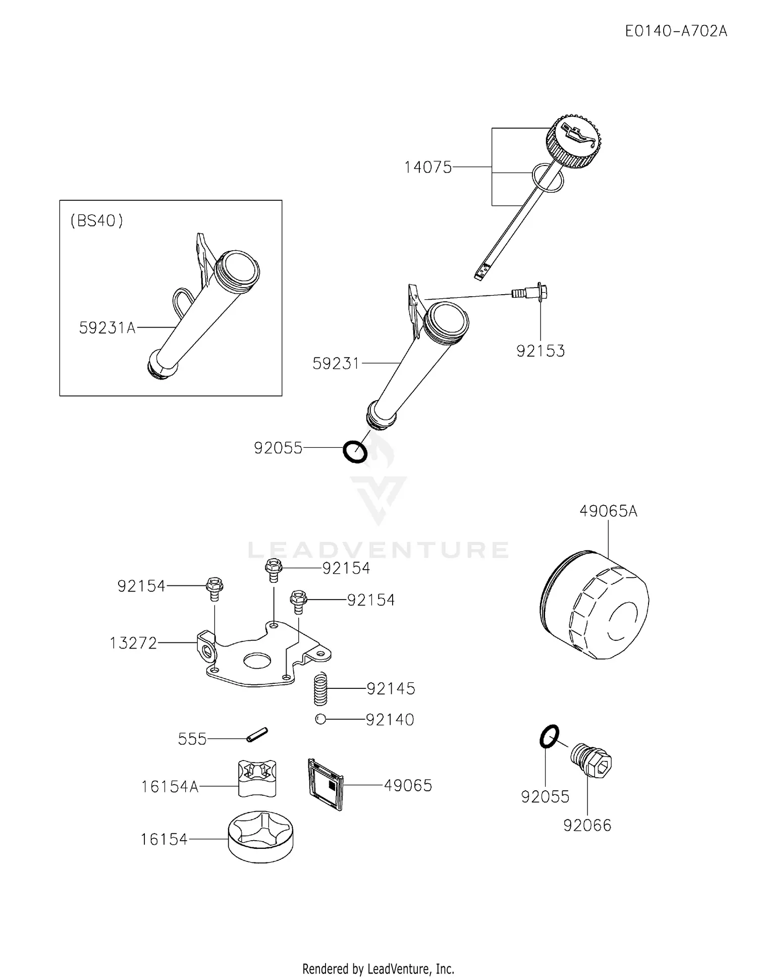 Kawasaki FS541V-BS40 4 Stroke Engine FS541V Parts Diagrams
