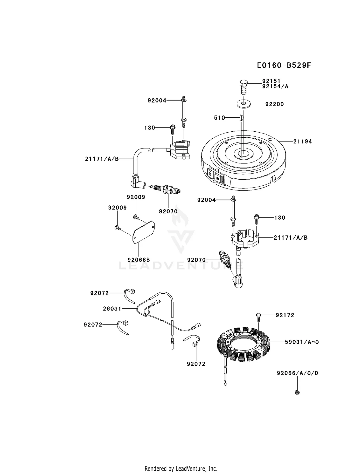 Kawasaki FS600V-BS07 4 Stroke Engine FS600V Parts Diagrams