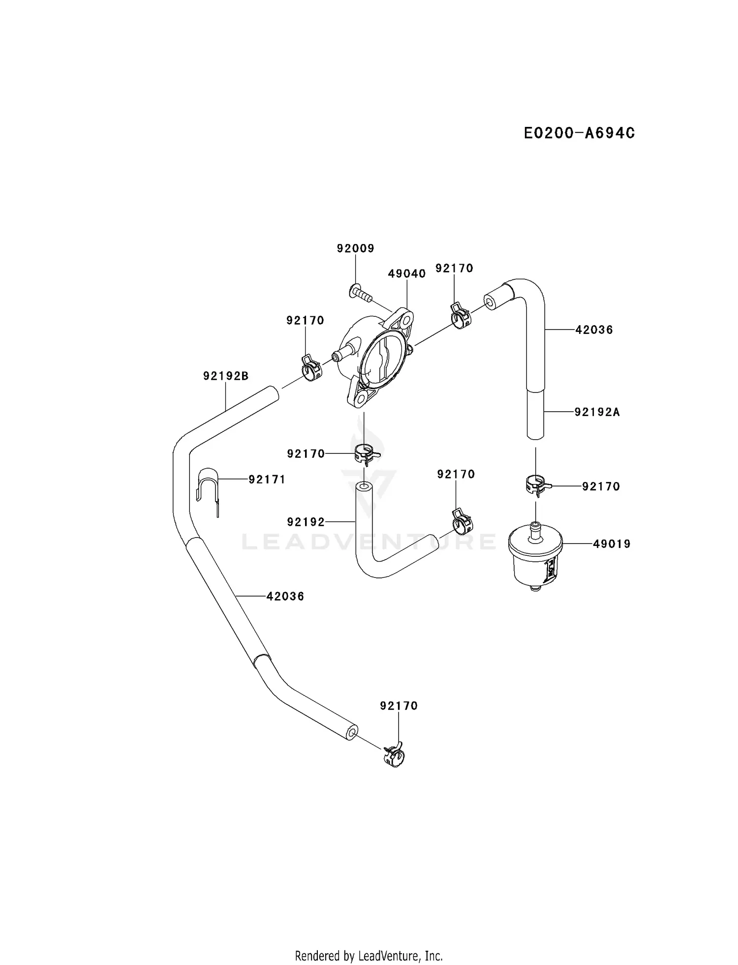 Kawasaki FS651V-BS04 4 Stroke Engine FS651V Parts Diagrams