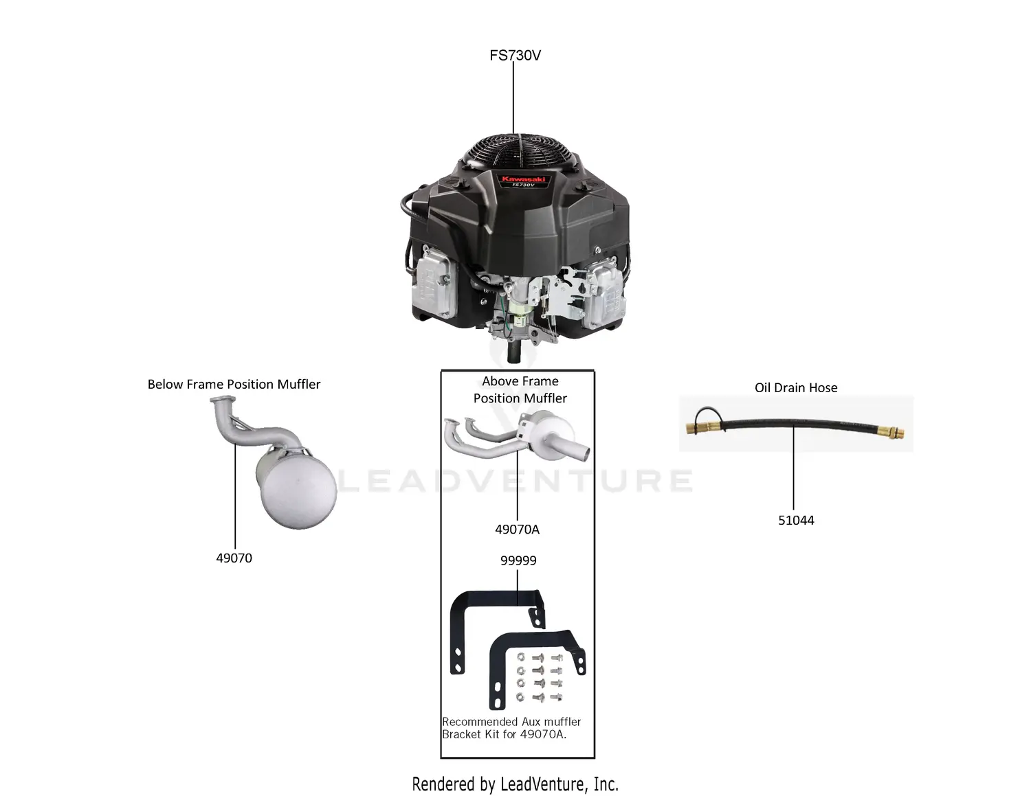 Kawasaki FS730V-AS17 4 Stroke Engine FS730V Parts Diagrams