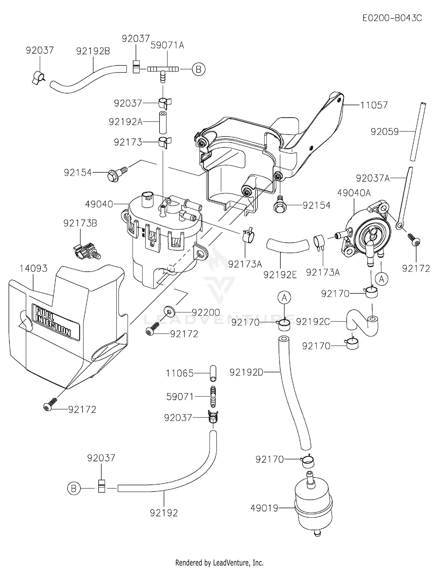 Kawasaki FT730V-AR30 4 Stroke Engine FT730V Parts Diagrams