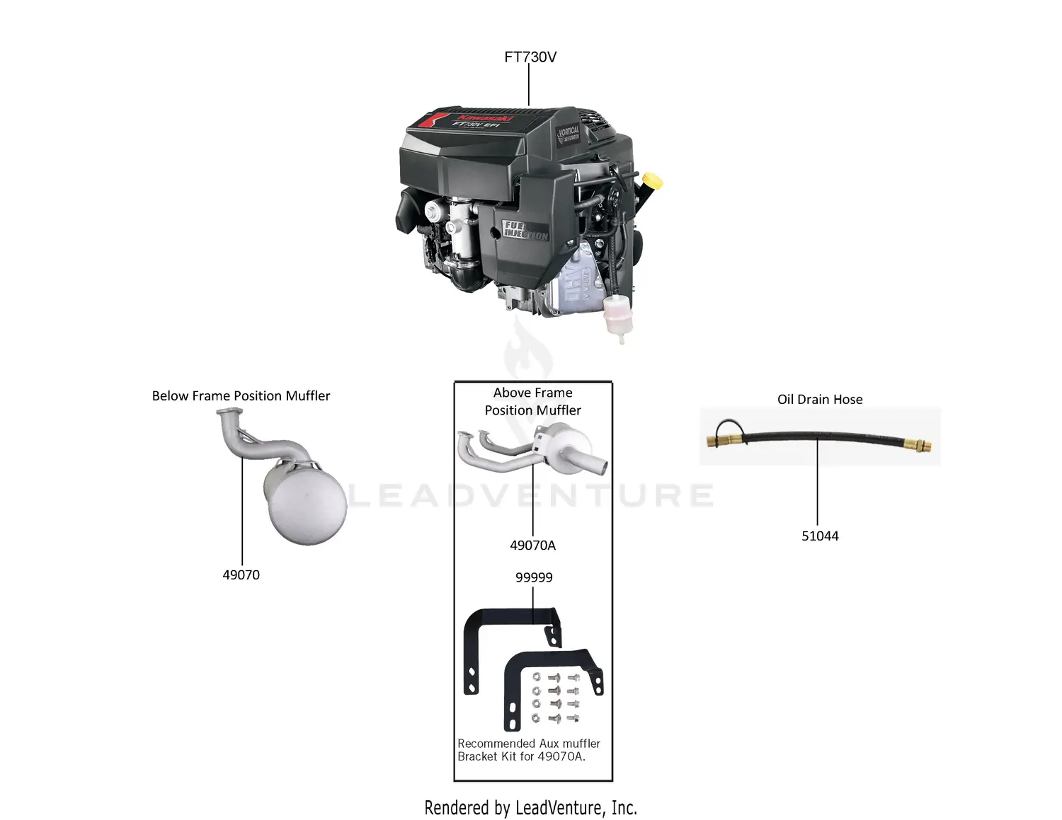 Ｋページ Kawasaki FT730V-AS46 4 Stroke Engine FT730V Parts Diagrams