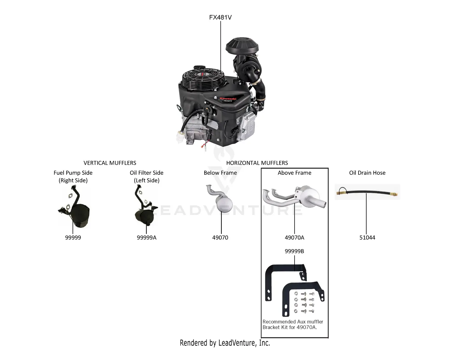 Kawasaki FX481V-AS04 4 Stroke Engine FX481V Parts Diagrams