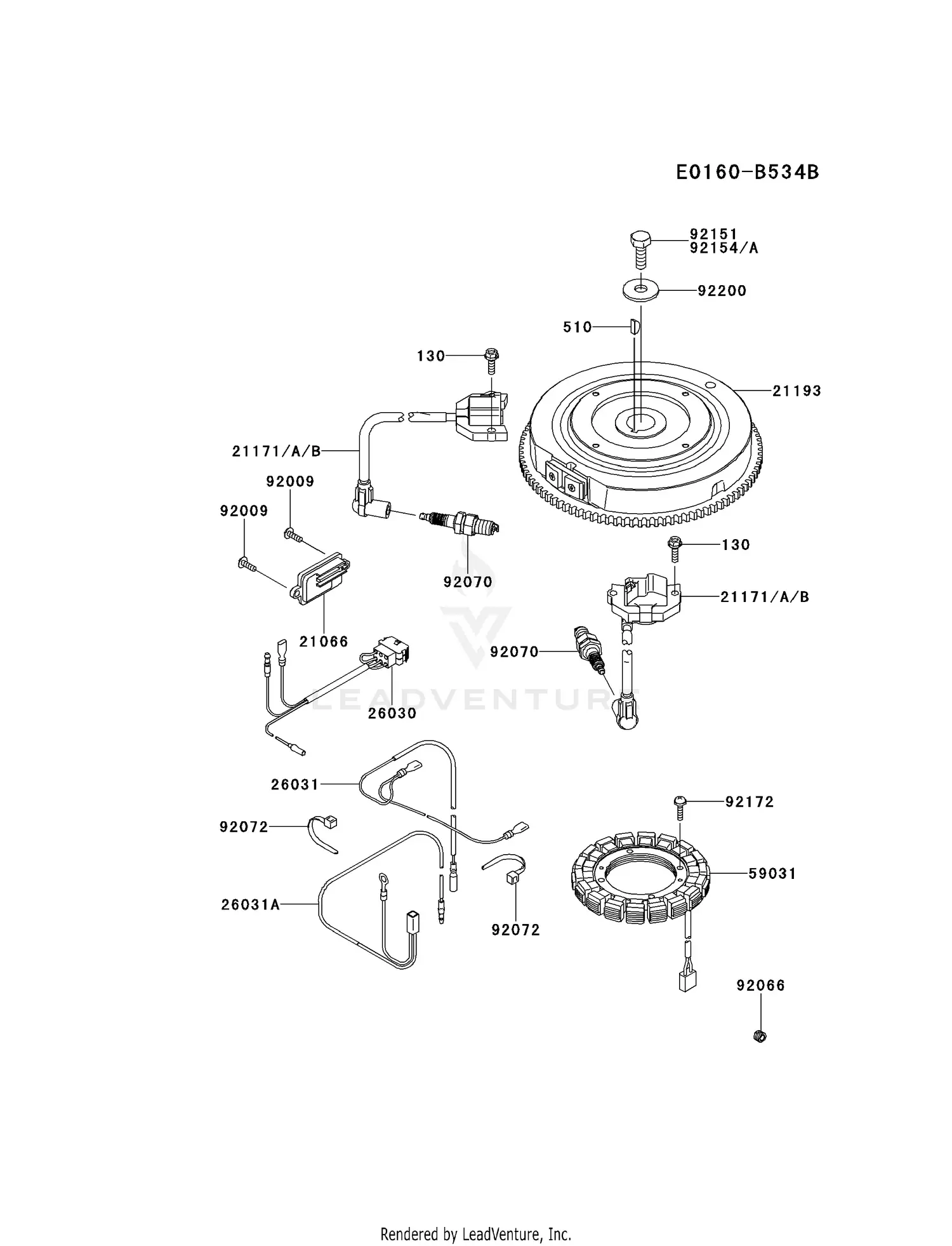 Kawasaki FX481V-AS04 4 Stroke Engine FX481V Parts Diagrams
