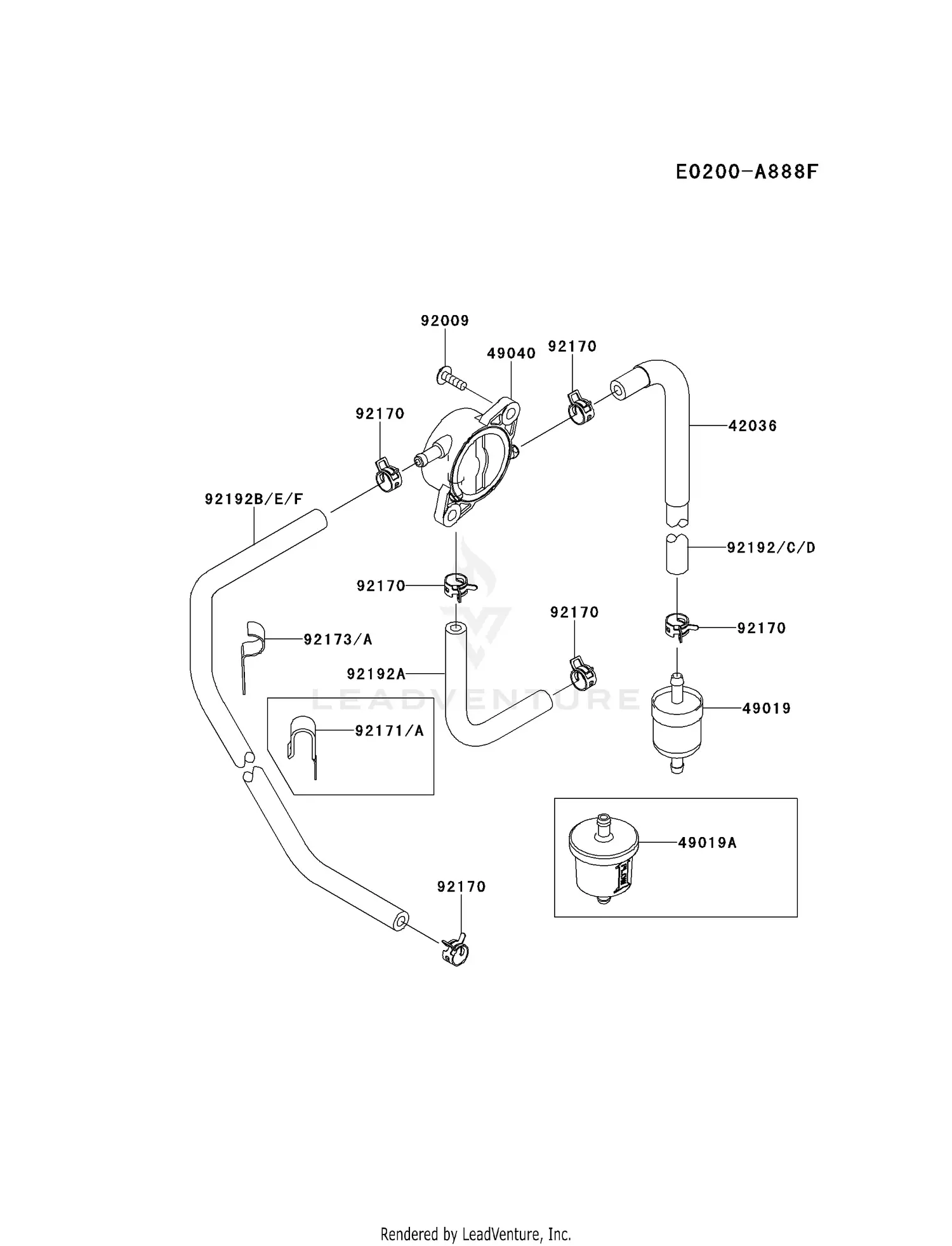 Kawasaki FX691V-ES11 4 Stroke Engine FX691V Parts Diagrams