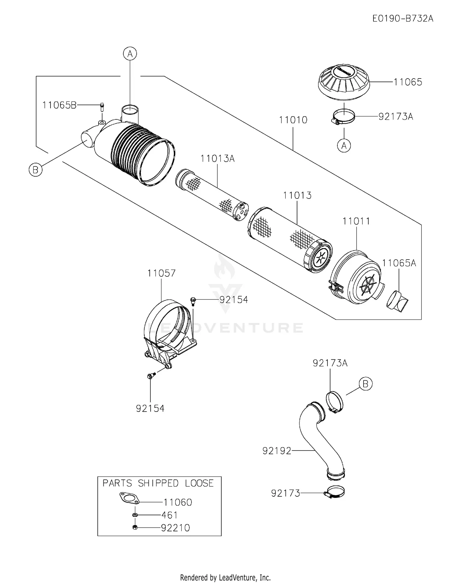 Kawasaki FX730V-DS01 4 Stroke Engine FX730V Parts Diagrams