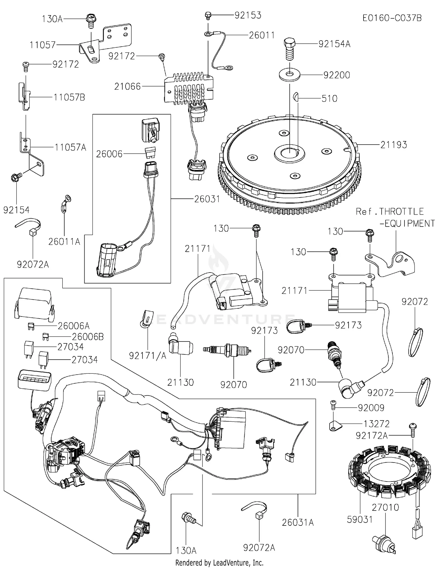Kawasaki FX730V-DS01 4 Stroke Engine FX730V Parts Diagrams