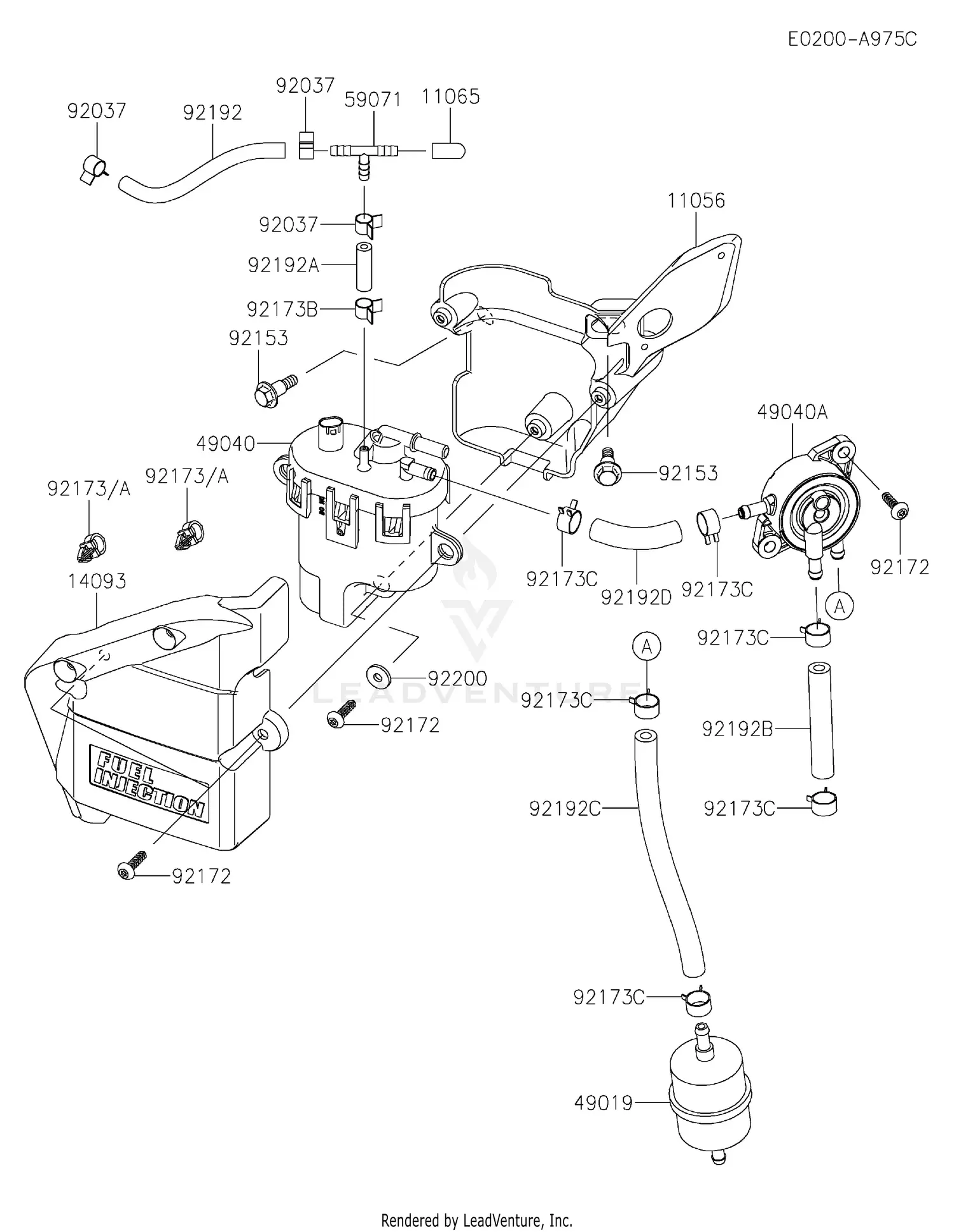 Kawasaki FX730V-DS01 4 Stroke Engine FX730V Parts Diagrams