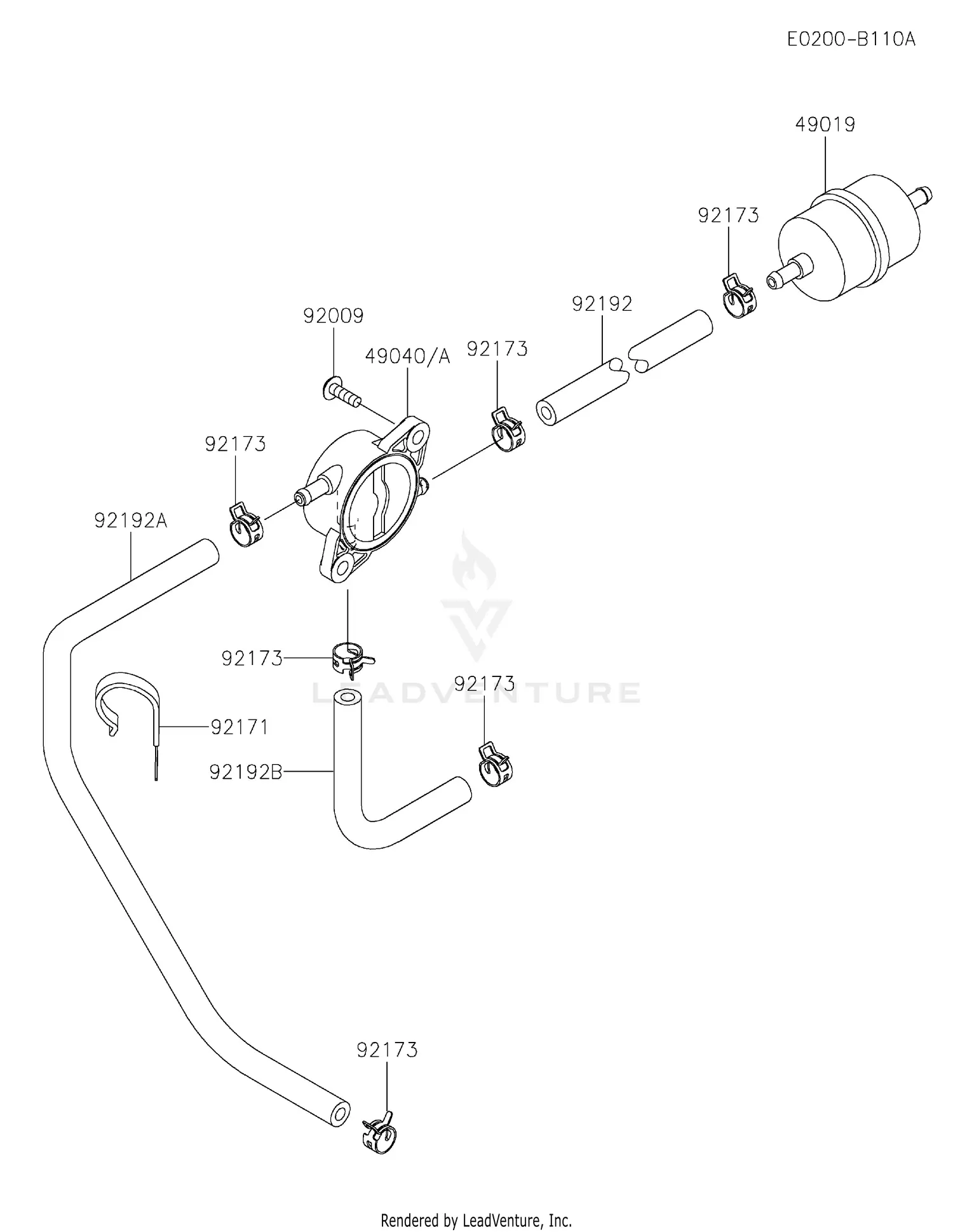 Kawasaki FX730V-DS25 4 Stroke Engine FX730V Parts Diagrams